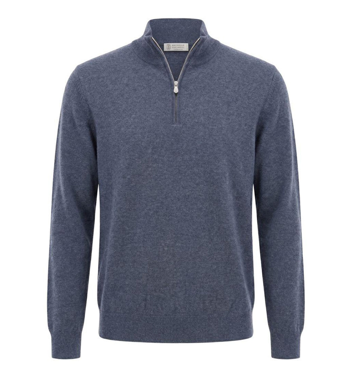 Cashmere sweater with half zip