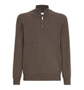 Cashmere sweater with half zip