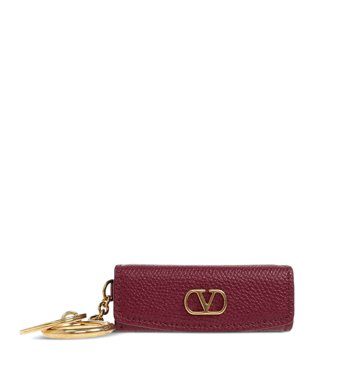 VLogo Signature leather lipstick keychain
