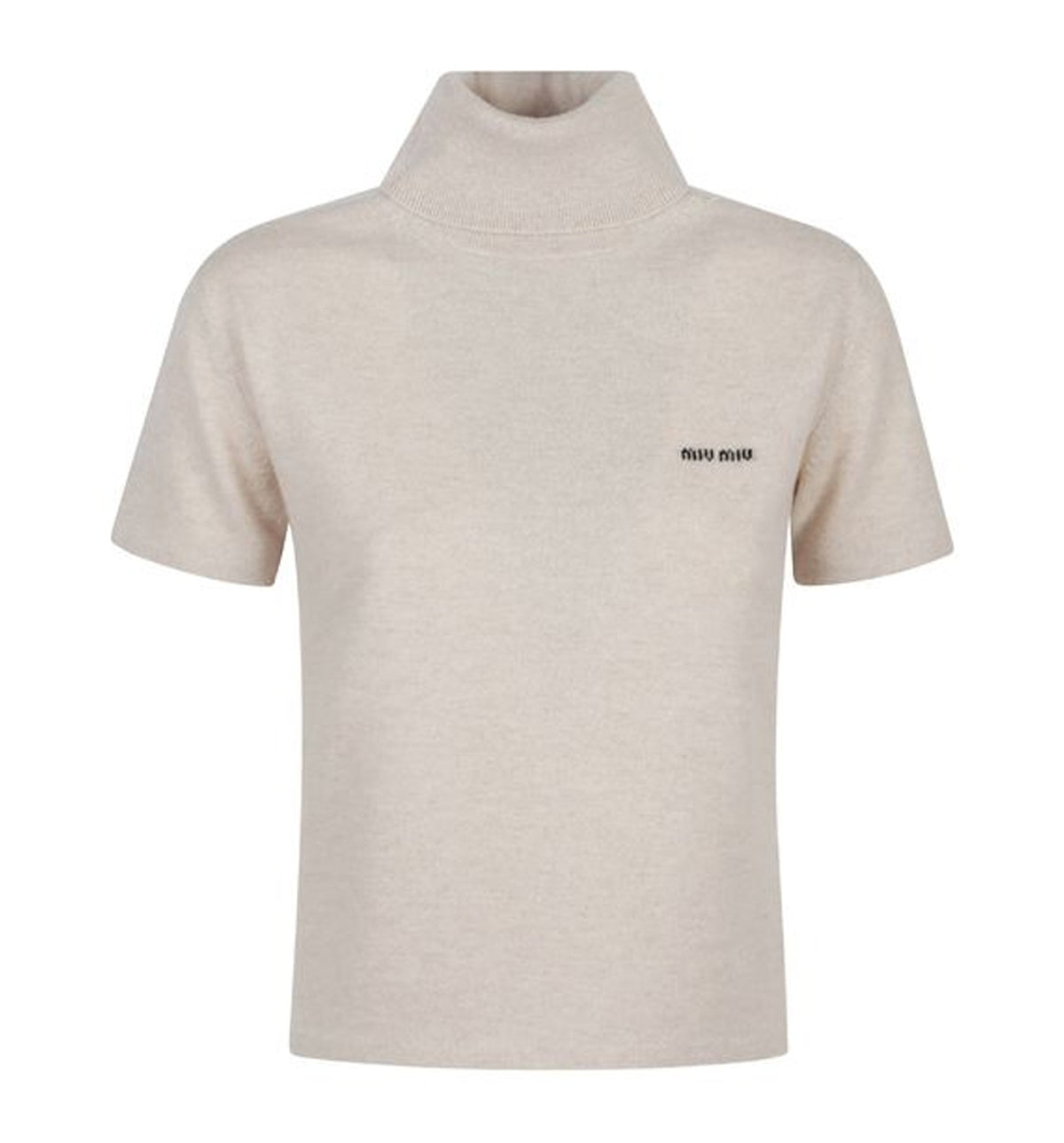 High neck t-shirt in cashmere