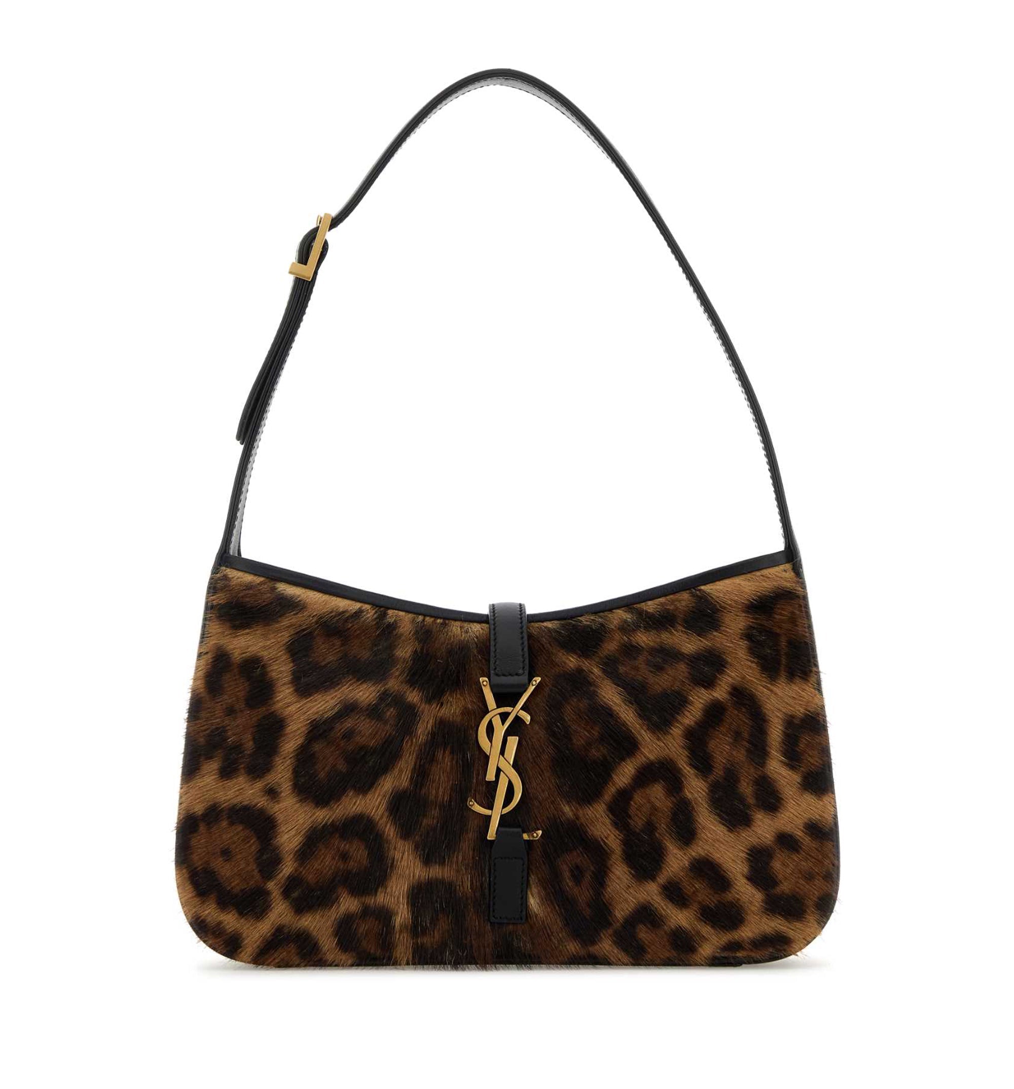 Le 5 à 7 Leopard-Print Calf Hair Shoulder Bag