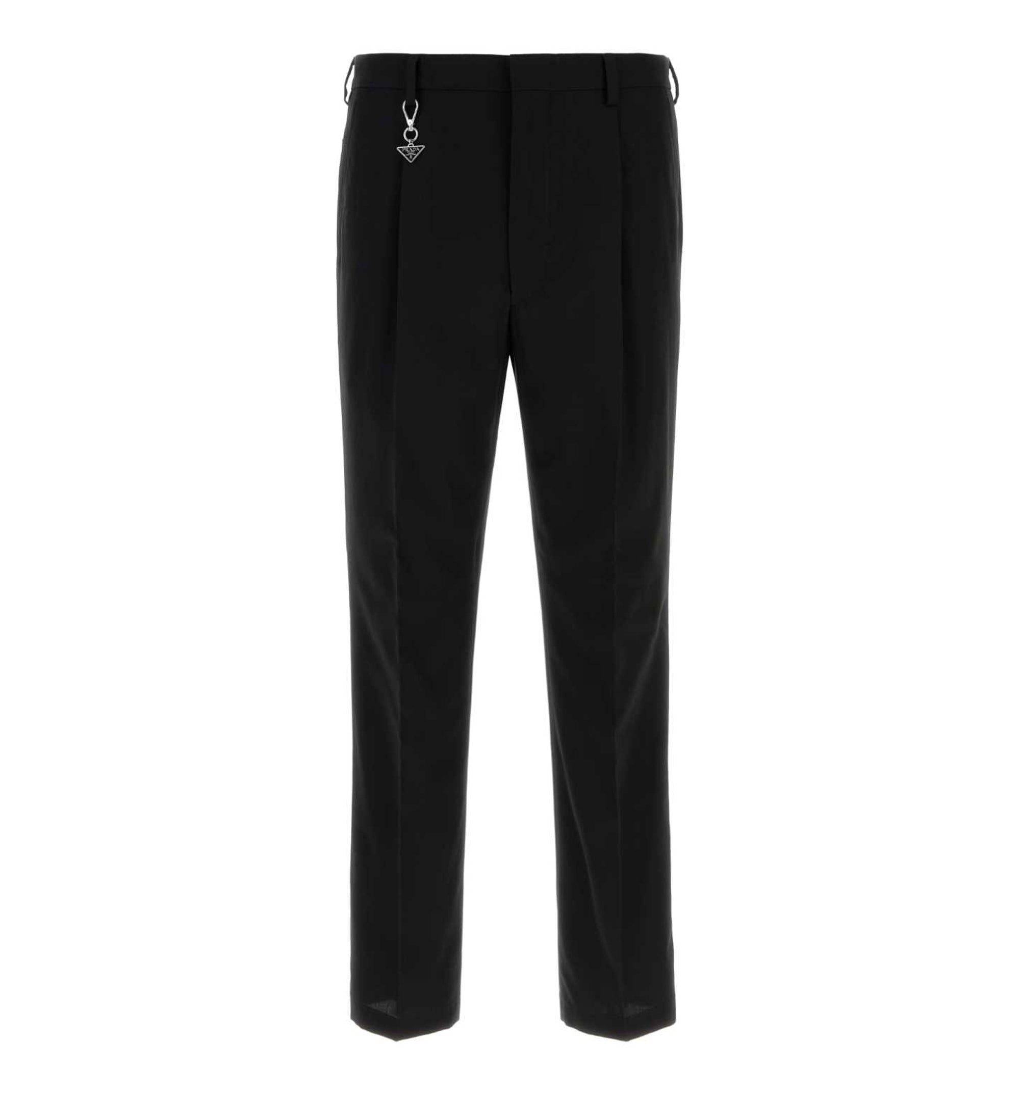 Cotton Pants With Triangle Logo Accessory