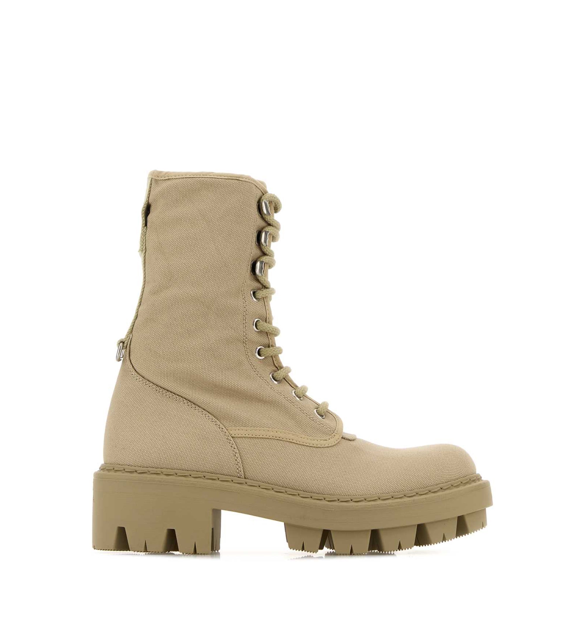 Canvas Lace-Up Ankle Boots
