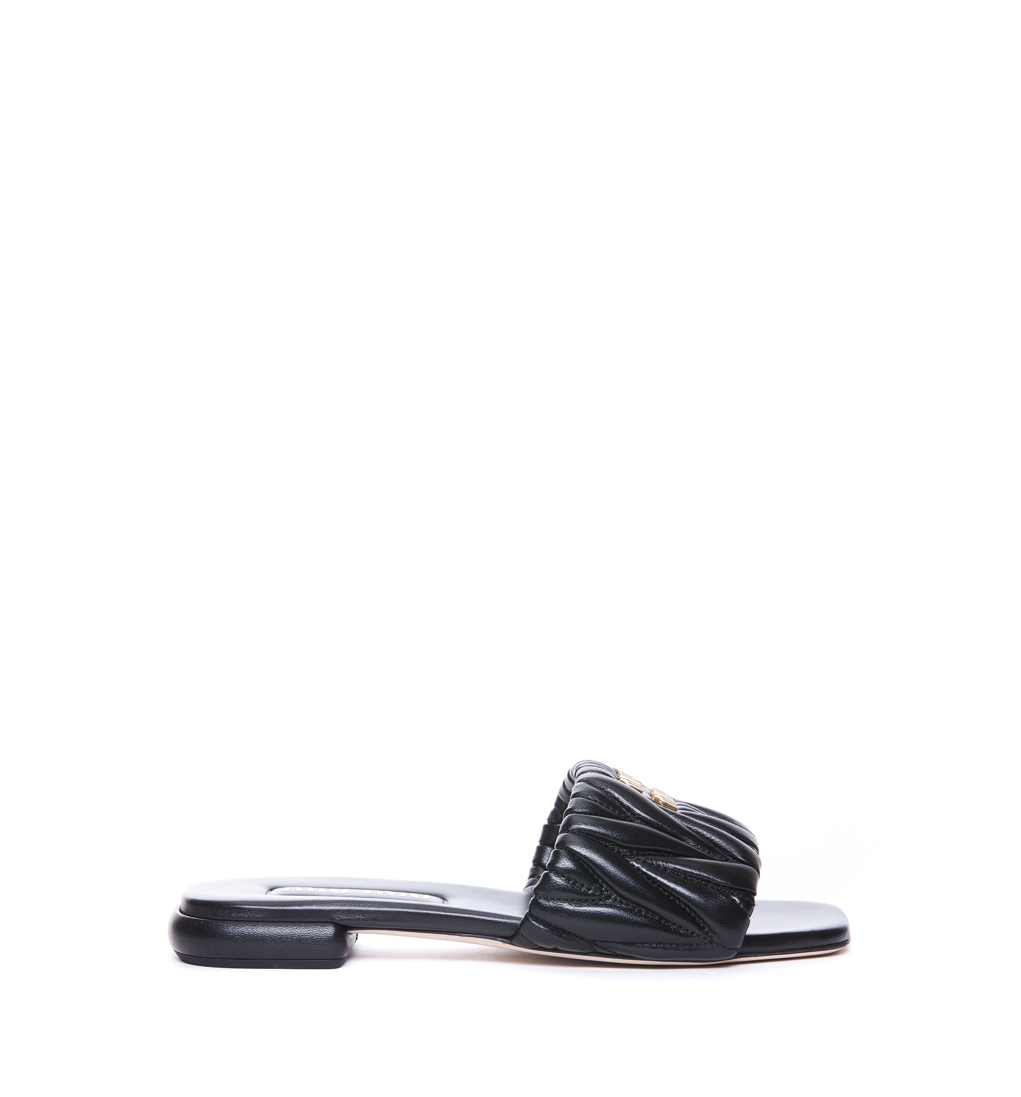 Matelasse Leather Slides