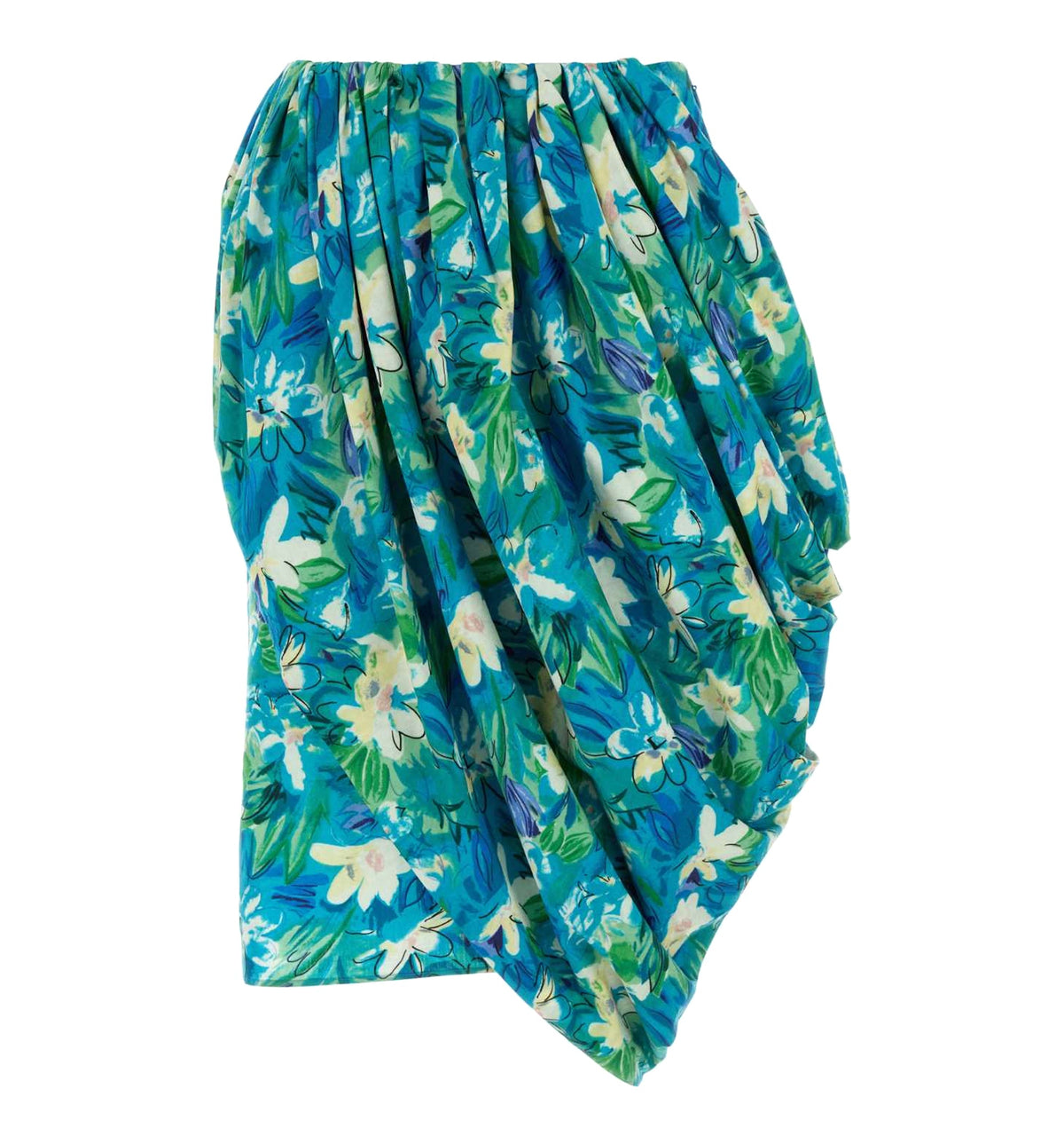 Draped Printed Skirt