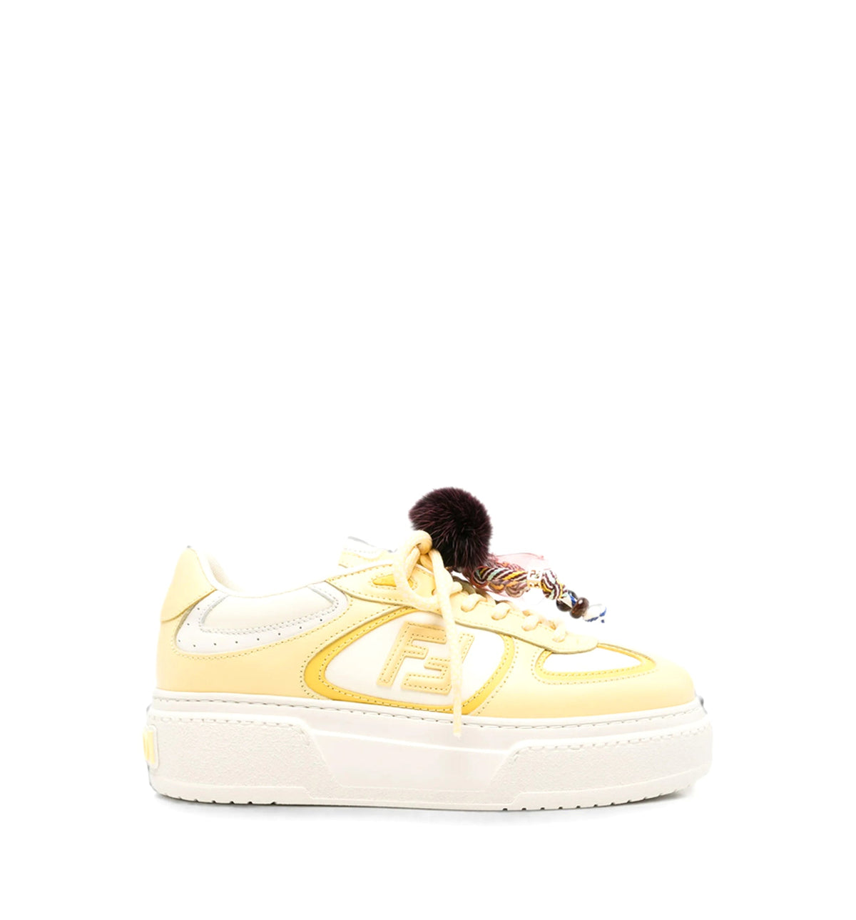 Fendi Match Pompom-embellished Platform Sneakers