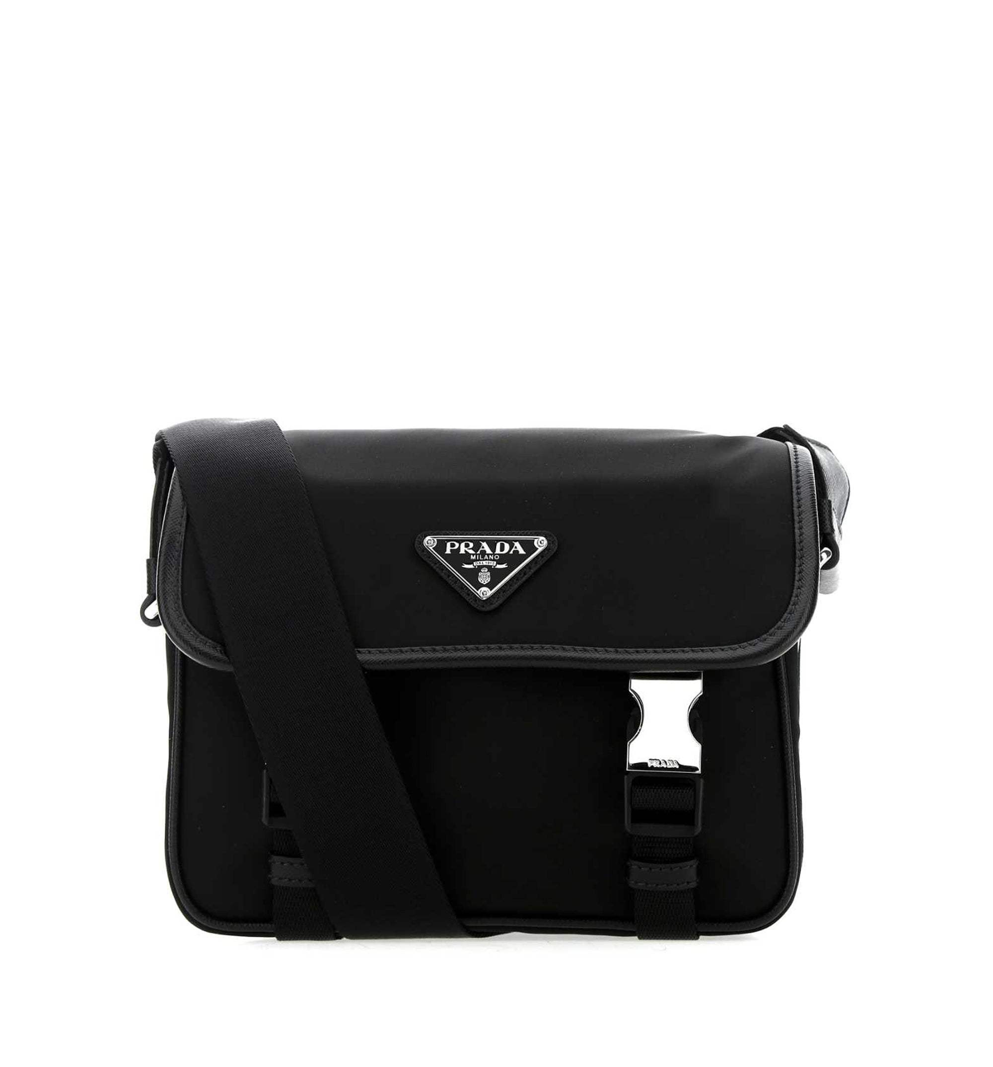 Re-Nylon and Saffiano leather shoulder bag