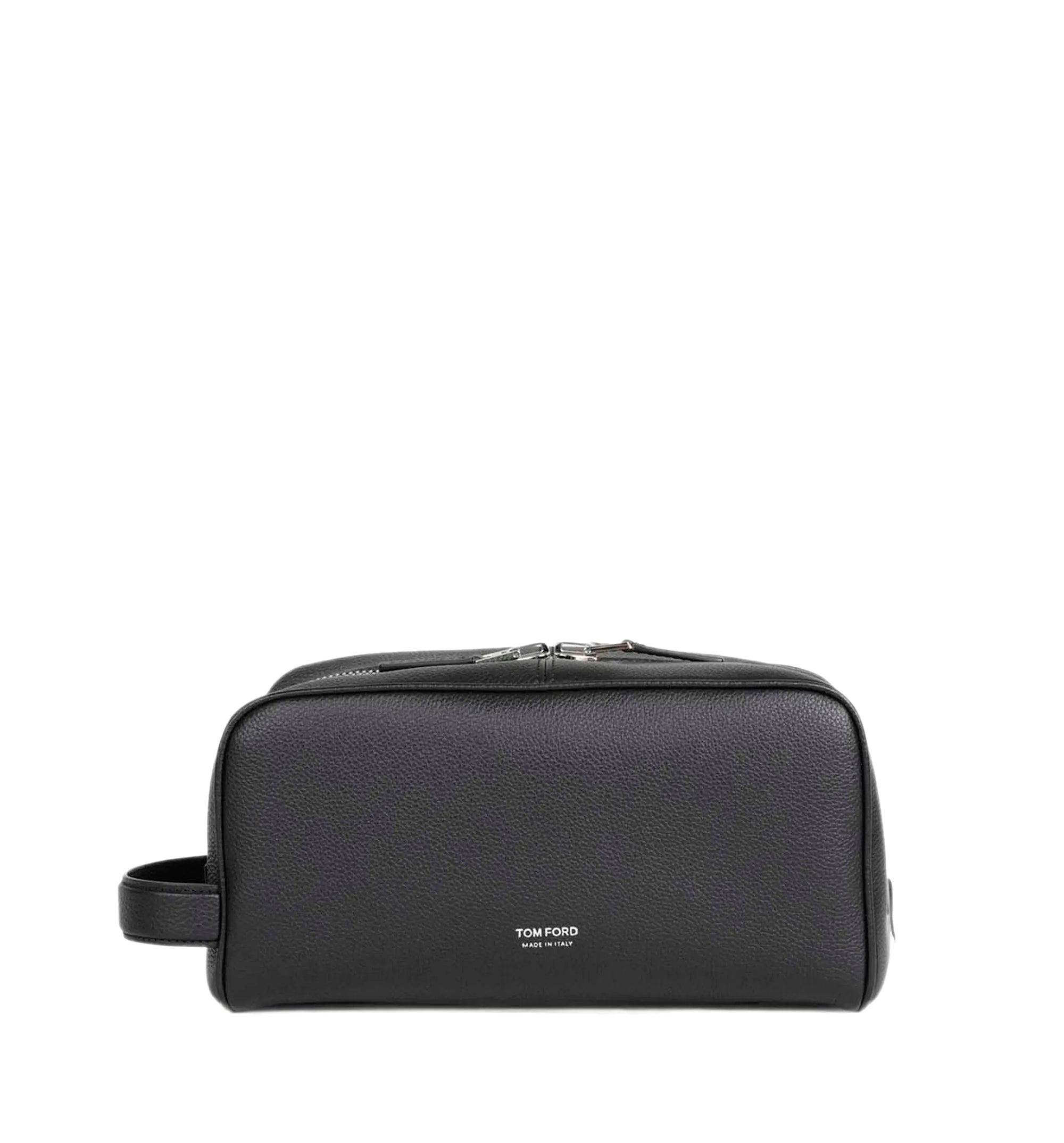 Grained Leather Wash Bag