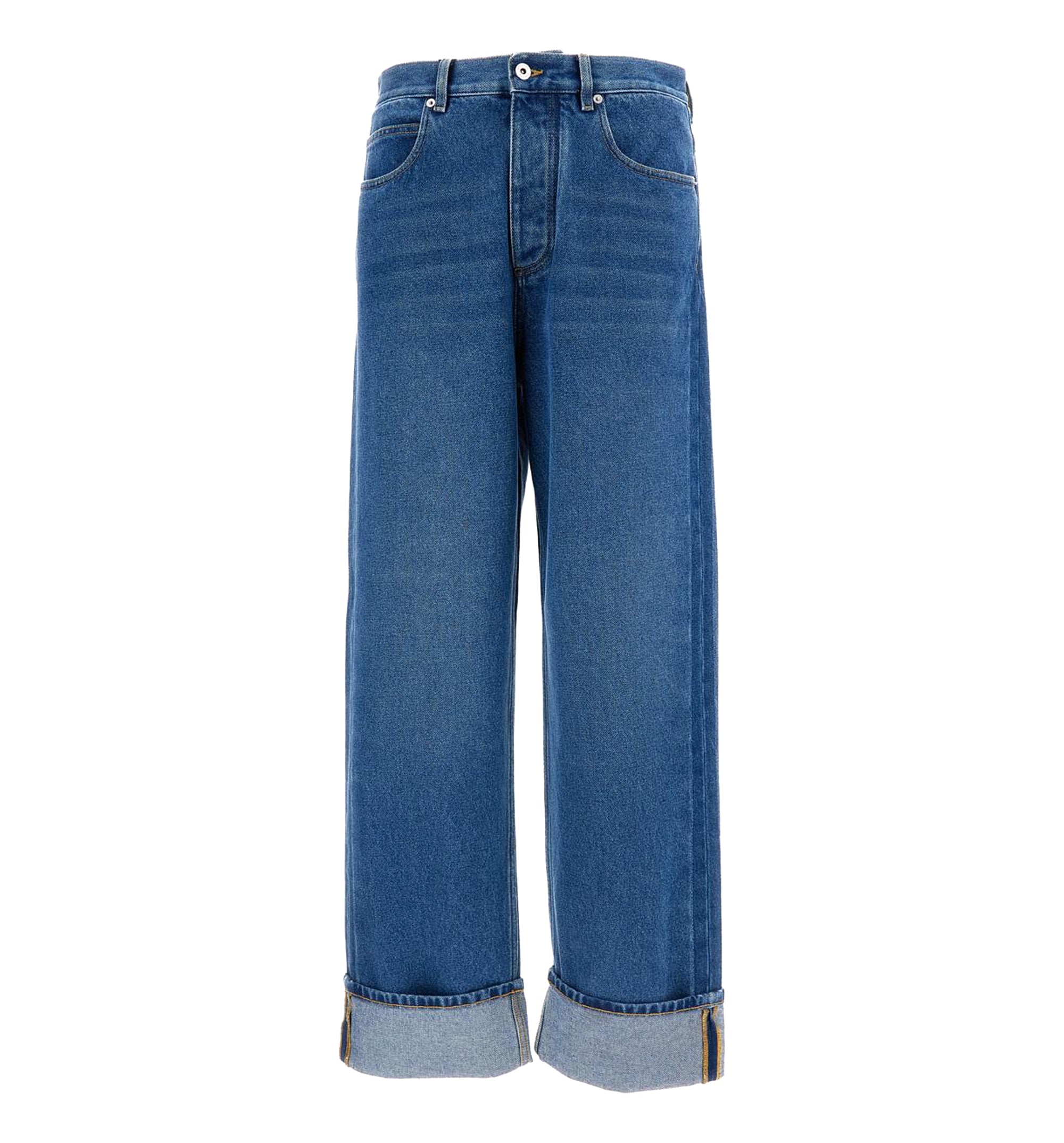 Medium Indigo Turned-Up Jeans