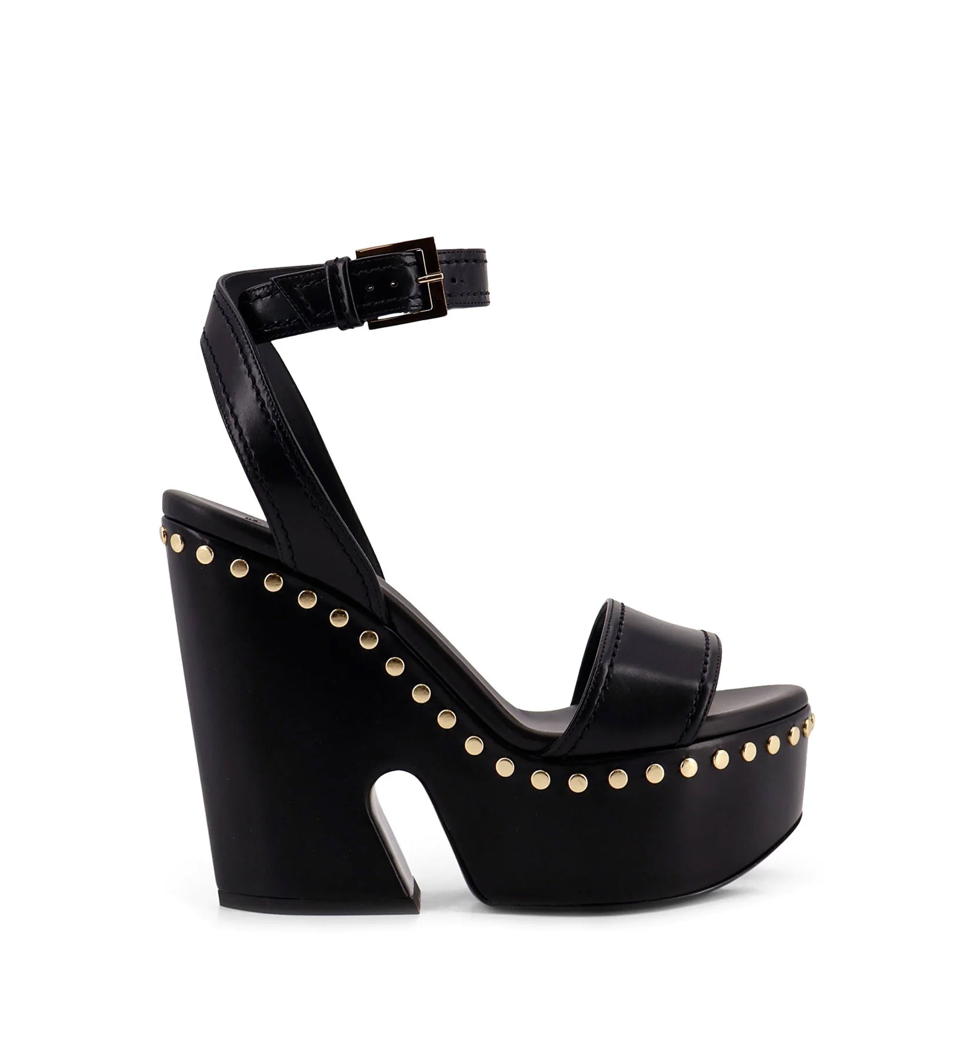 Shark Lock Leather Sandals