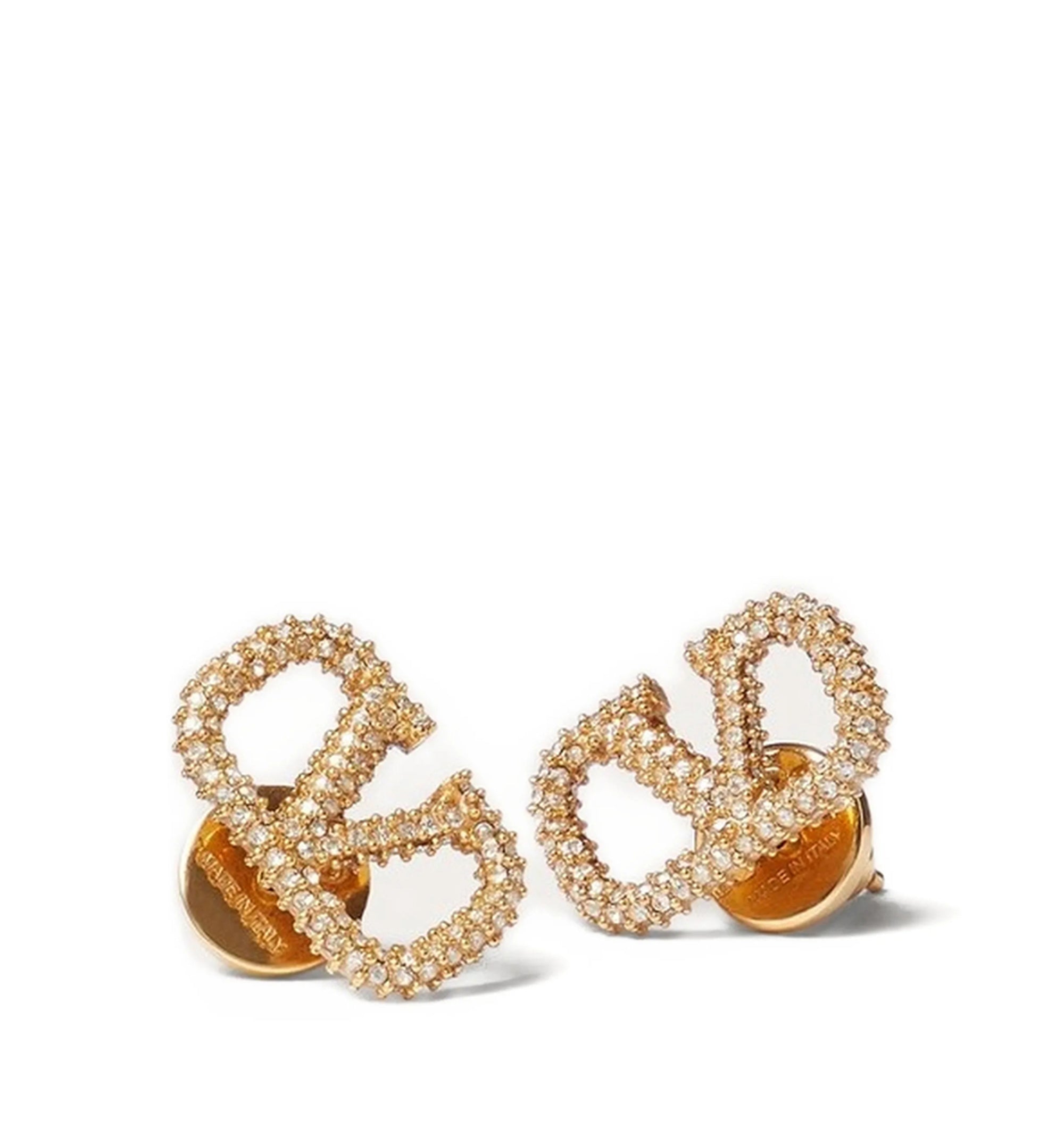 VLogo Signature Metal And Swarovski Crystal Earrings