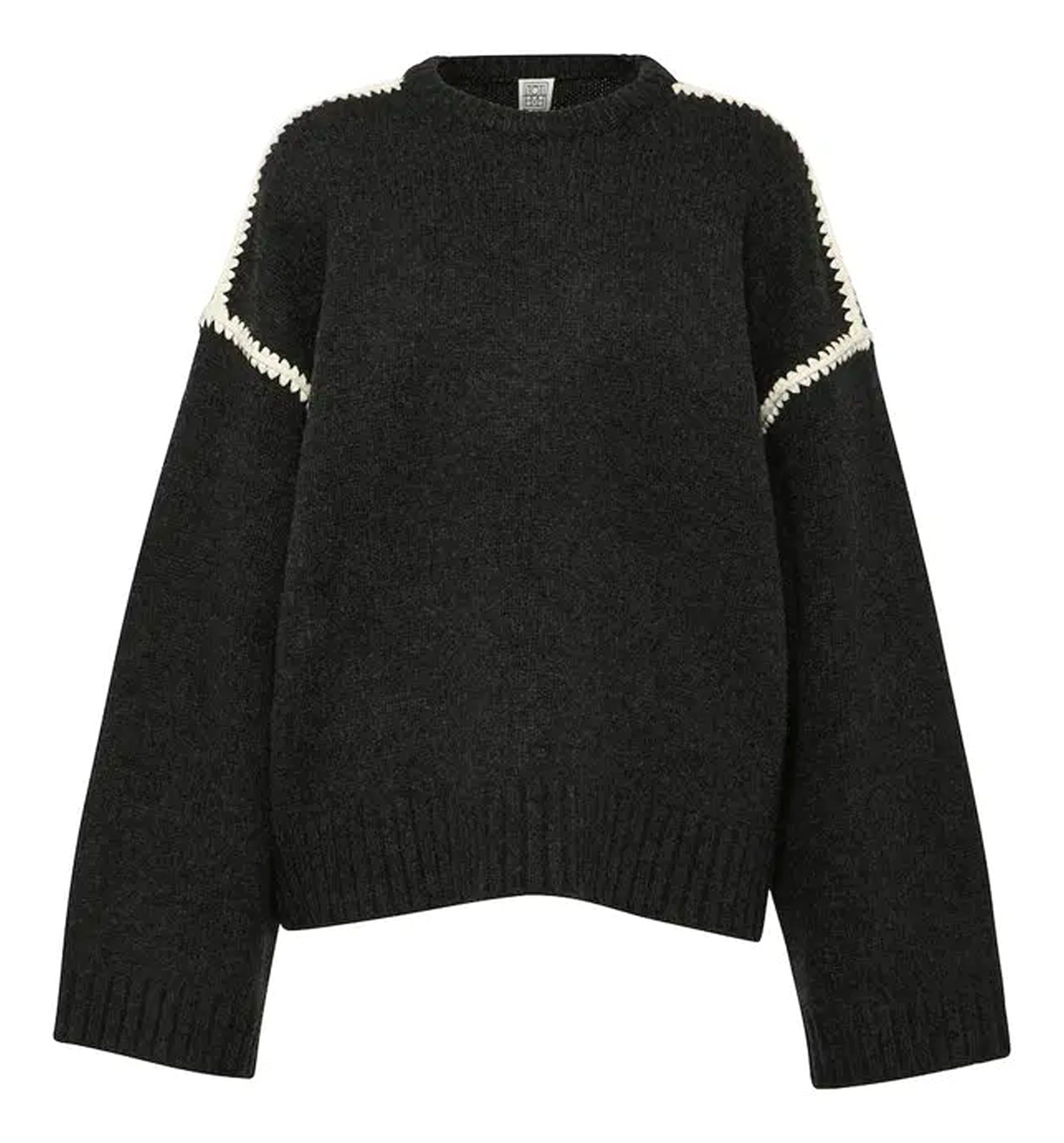 High-Neck Double Knit Sweater