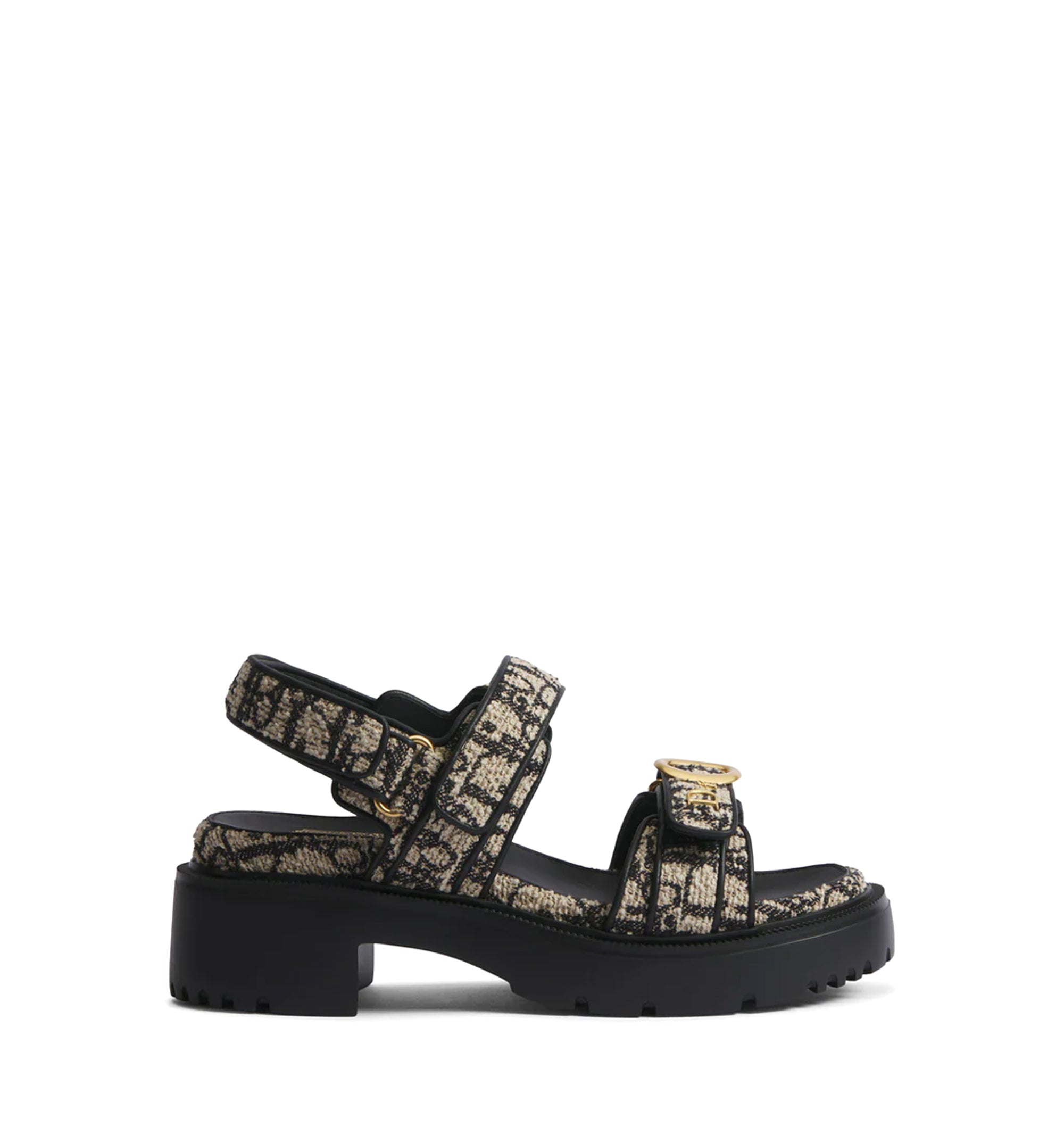 Spongy denim platform sandals
