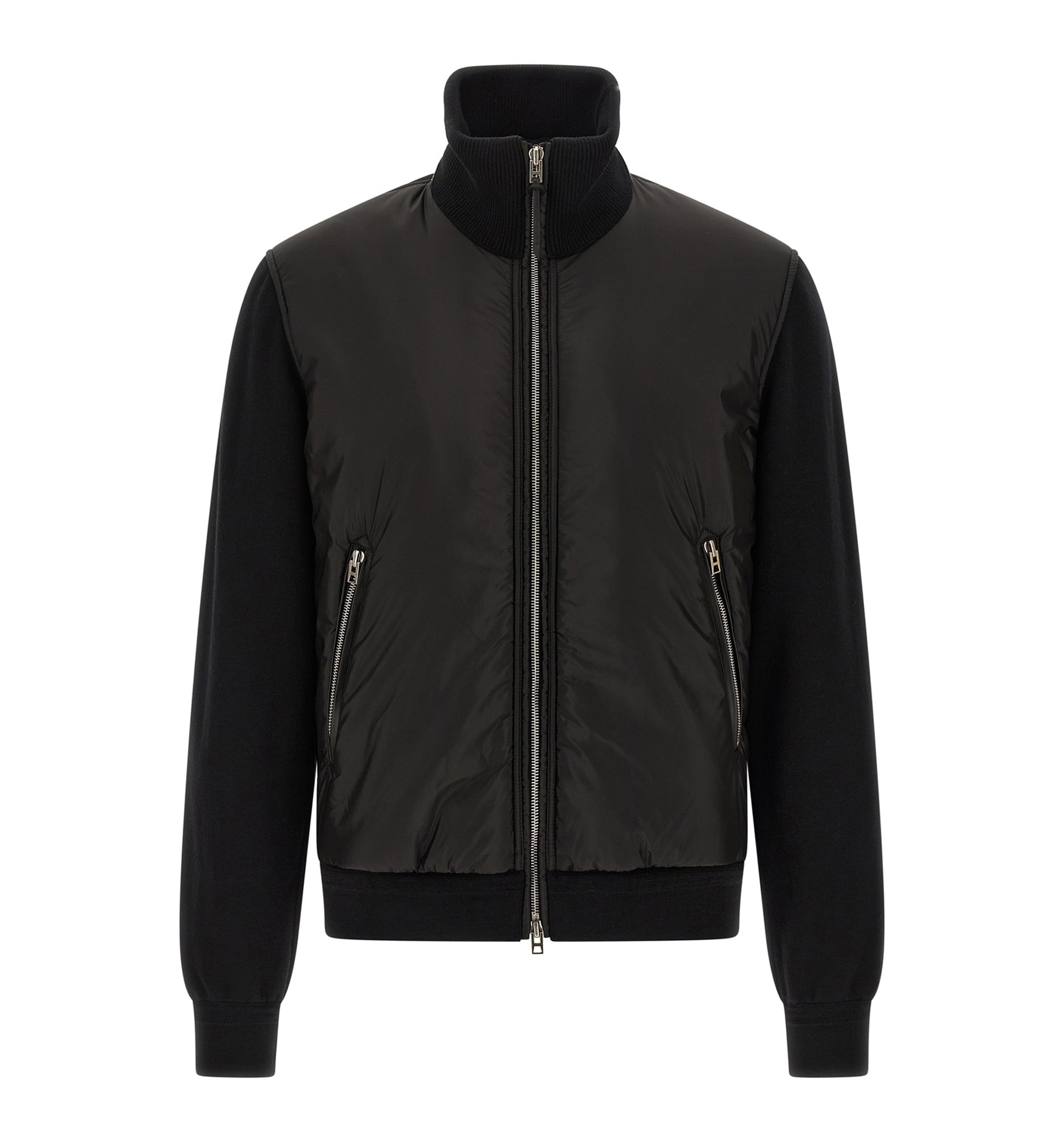 Padded Merino Wool Bomber Jacket