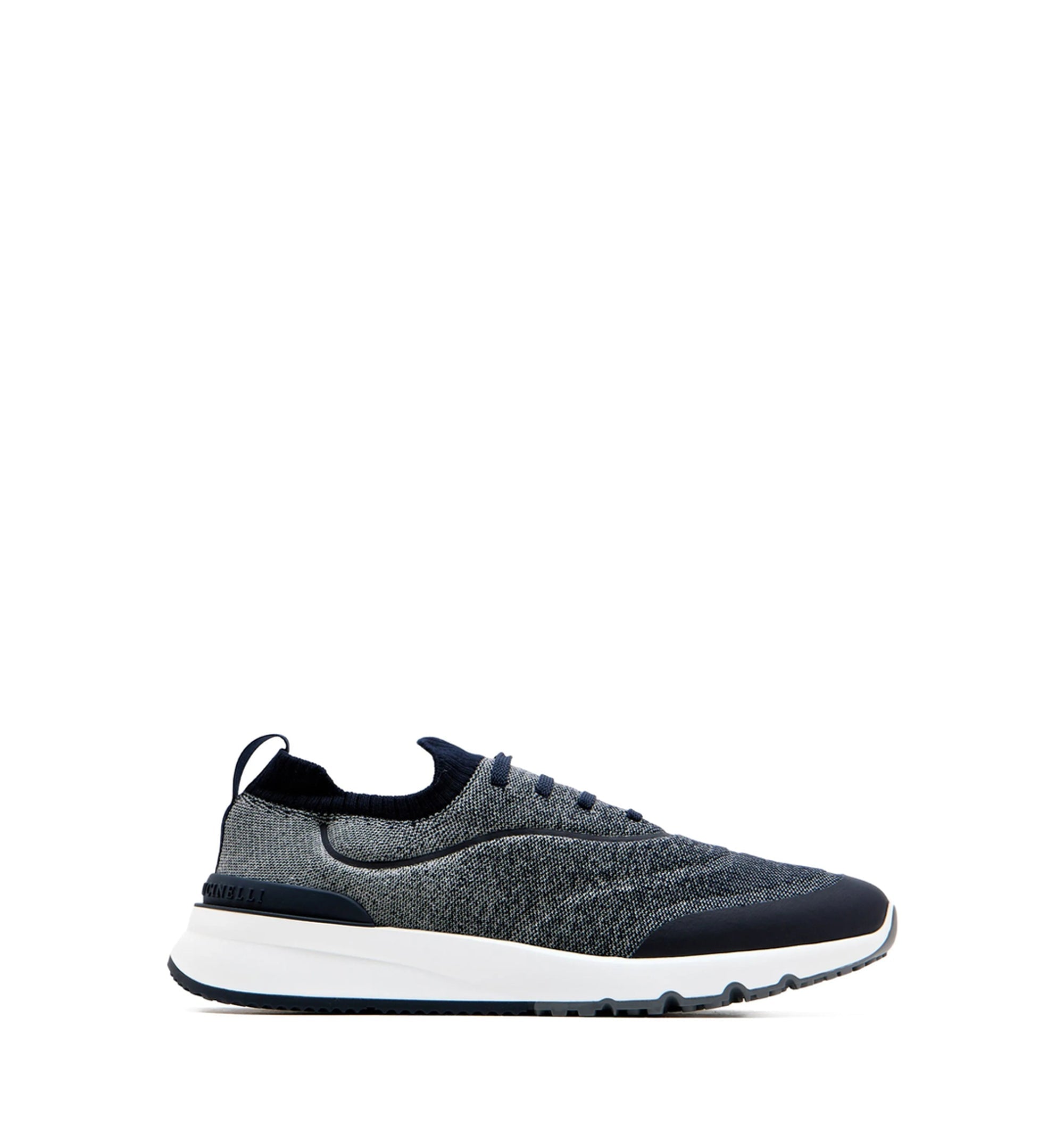 Techno cotton knit runners with heat-bonded details
