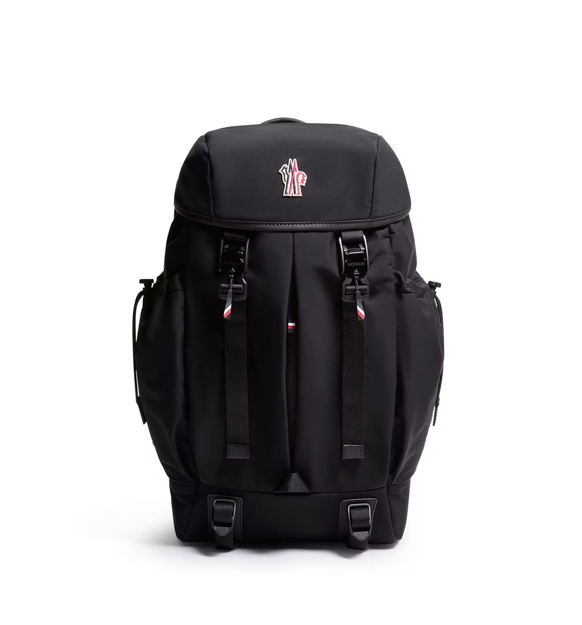 Leather-trimmed backpack