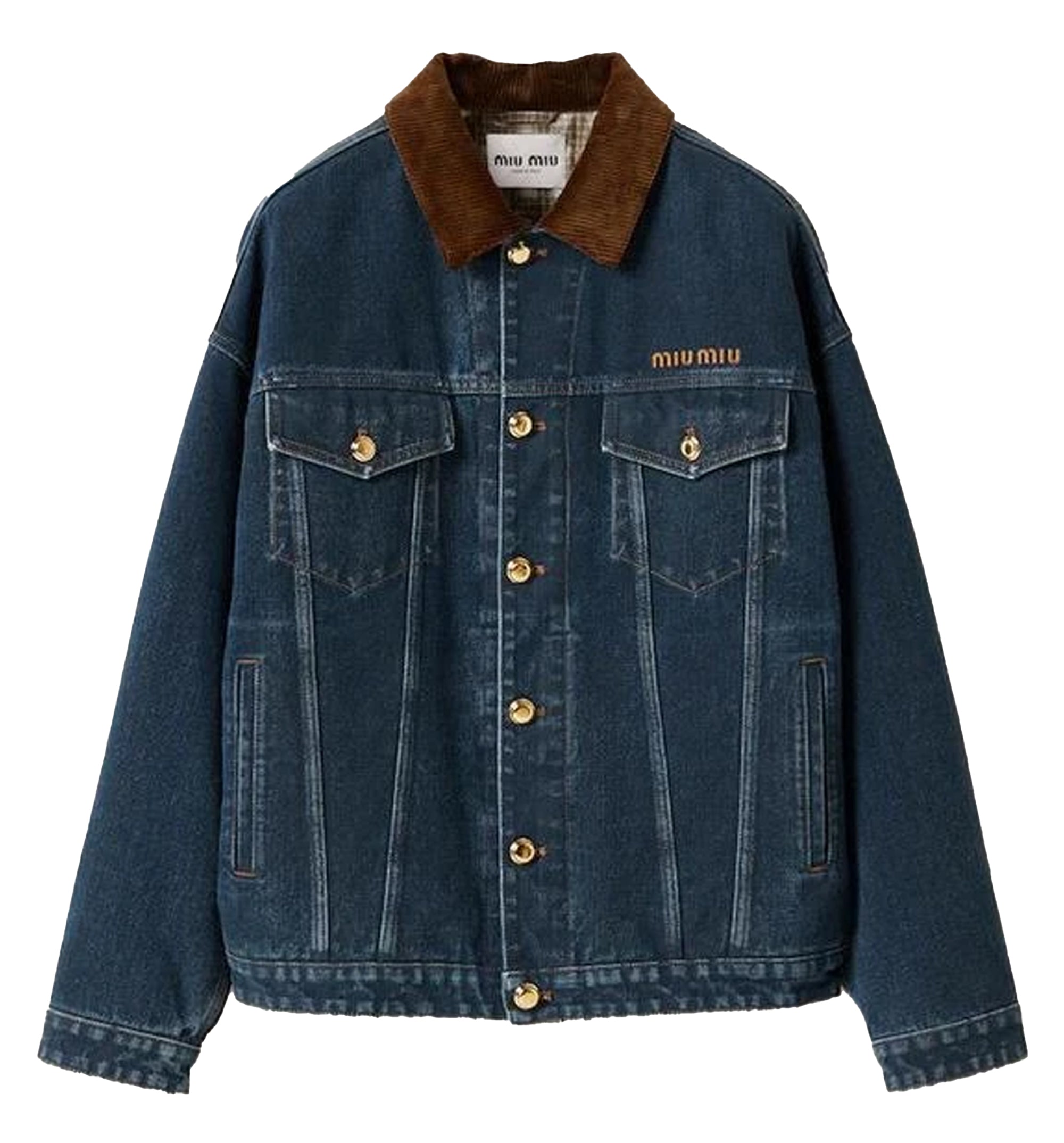 Flocked Denim And Velvet Blouson Jacket