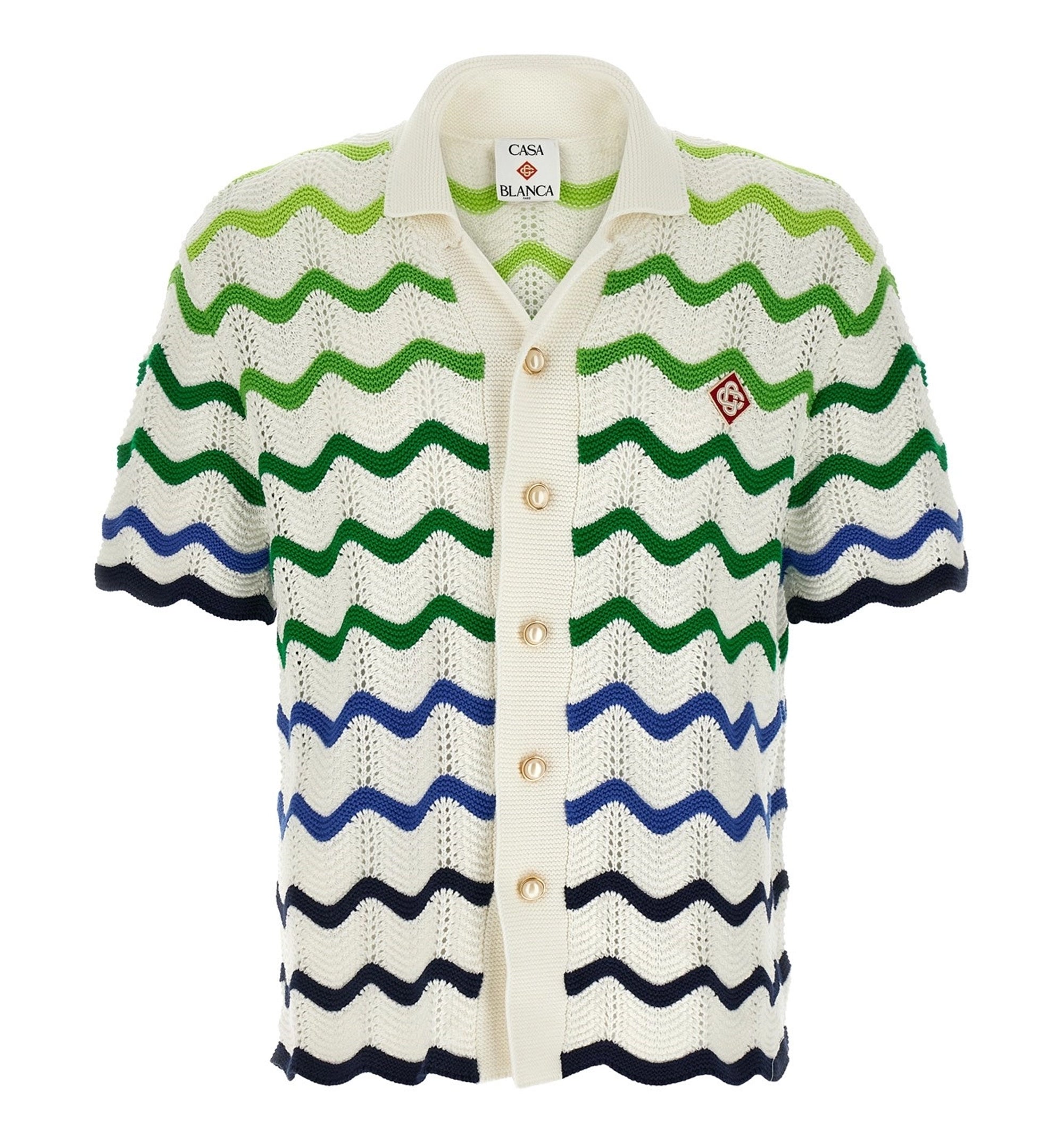 Gradient Wave Crochet Shirt