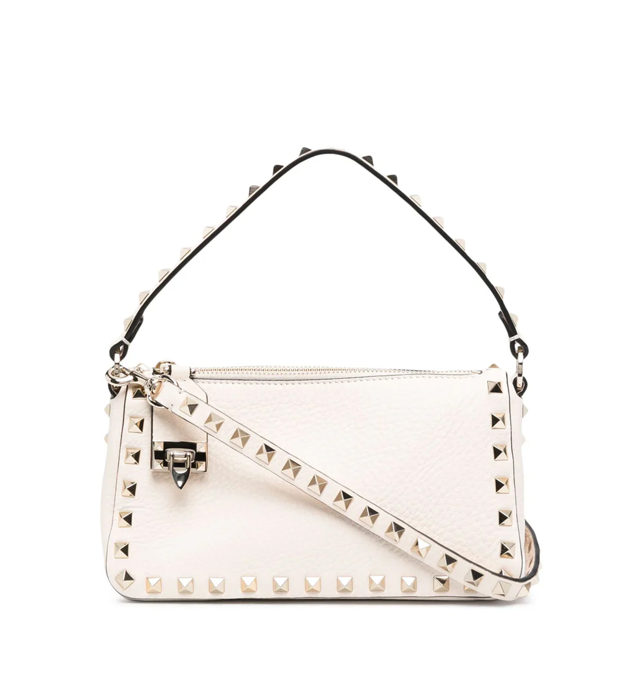 Small rockstude grained leather - Ivory