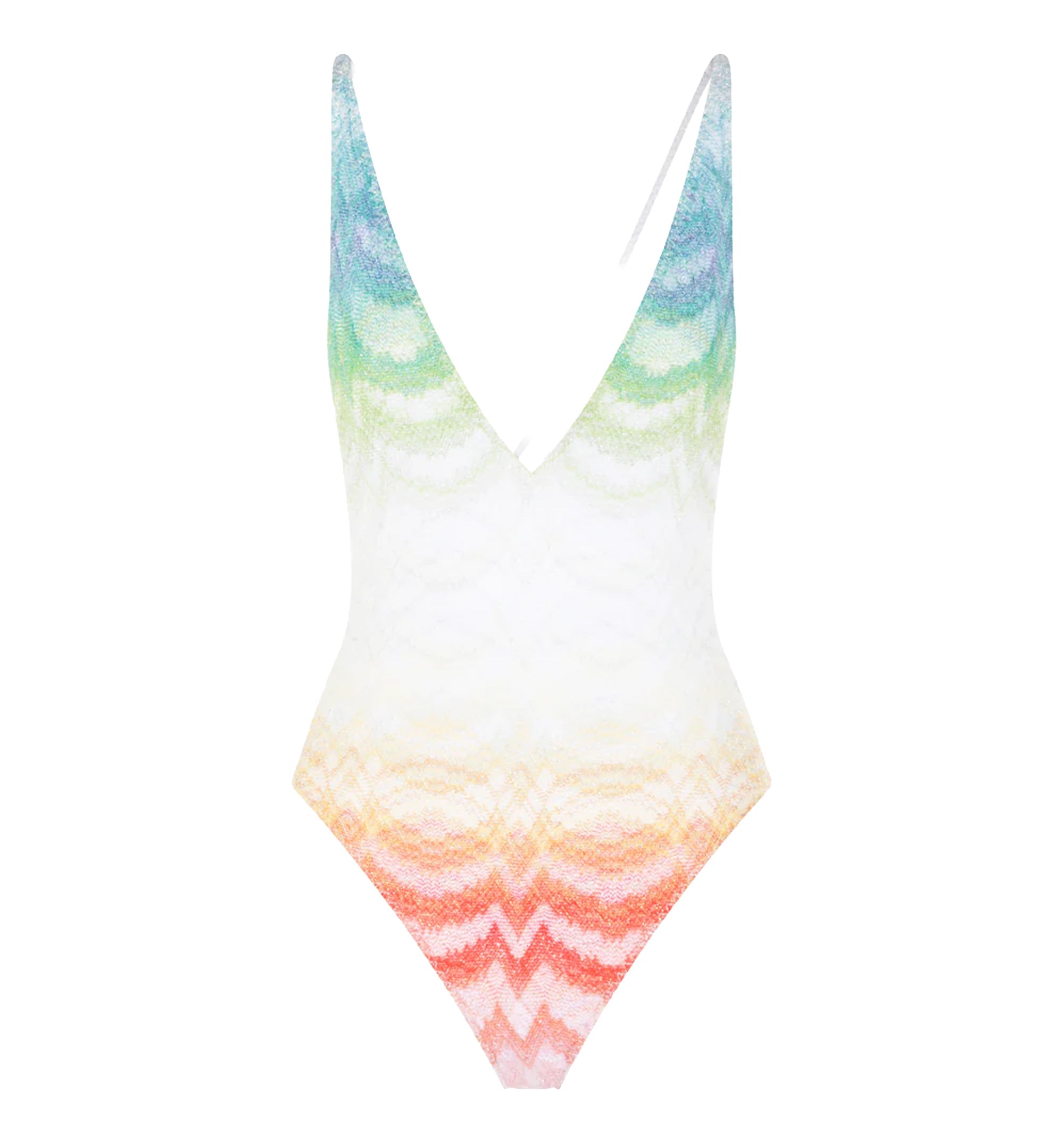 One-Piece Swimsuit With Zigzag Pattern