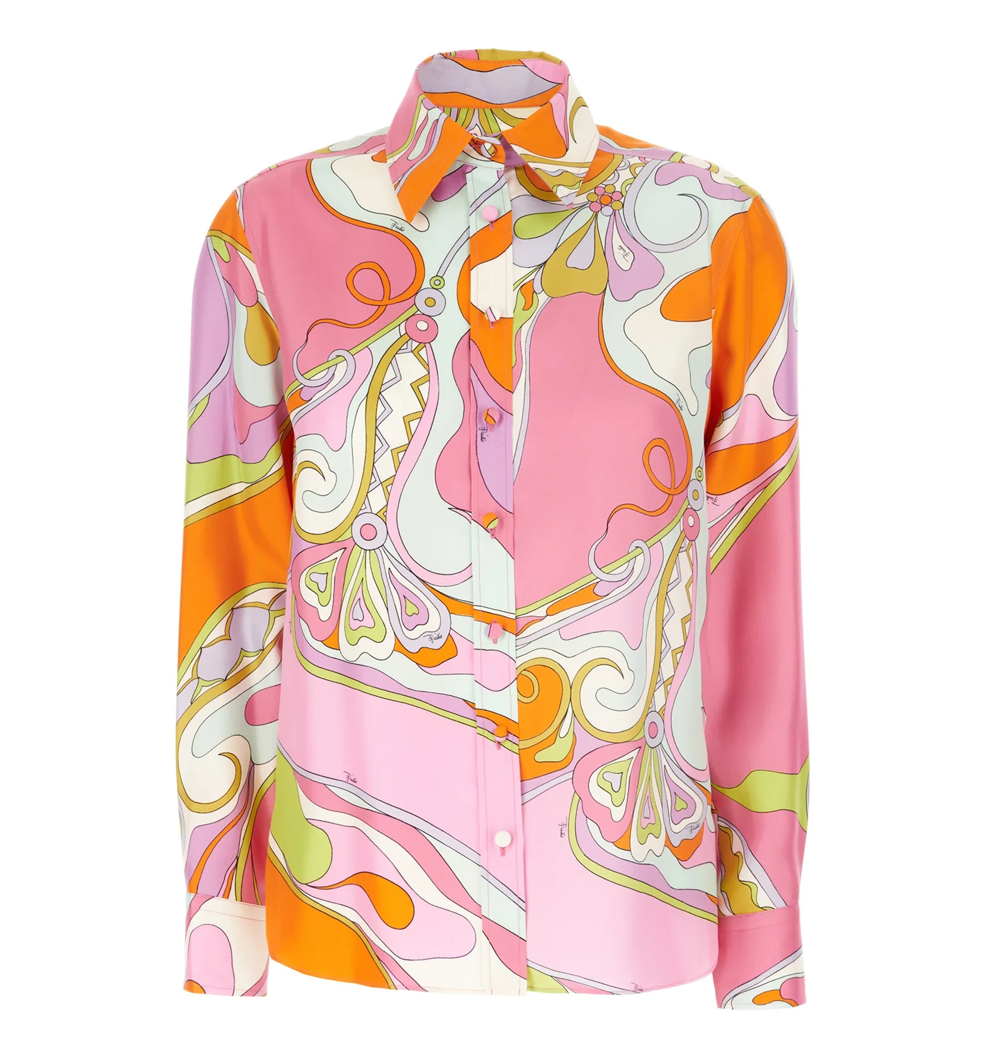 Orchidee Print Silk Shirt
