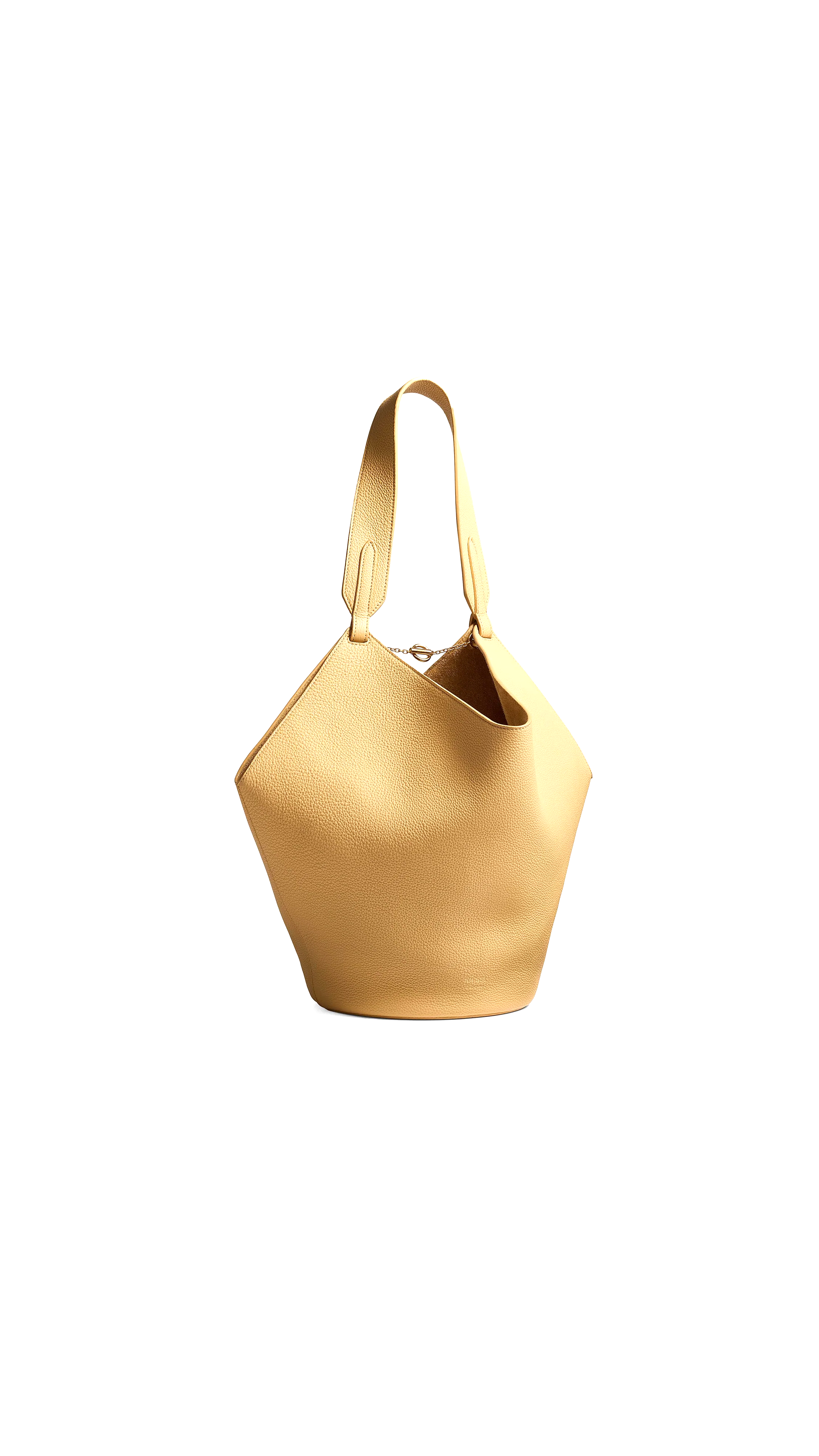 Small Lotus Bag in Pebbled Leather - Wheat