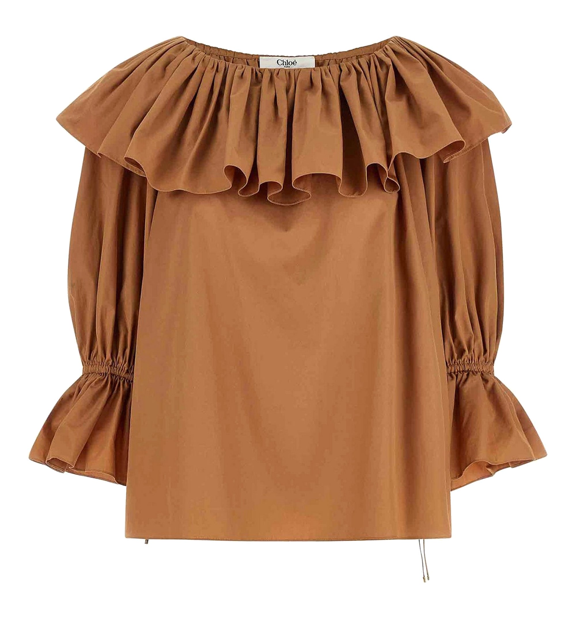 Cotton shirt with volant