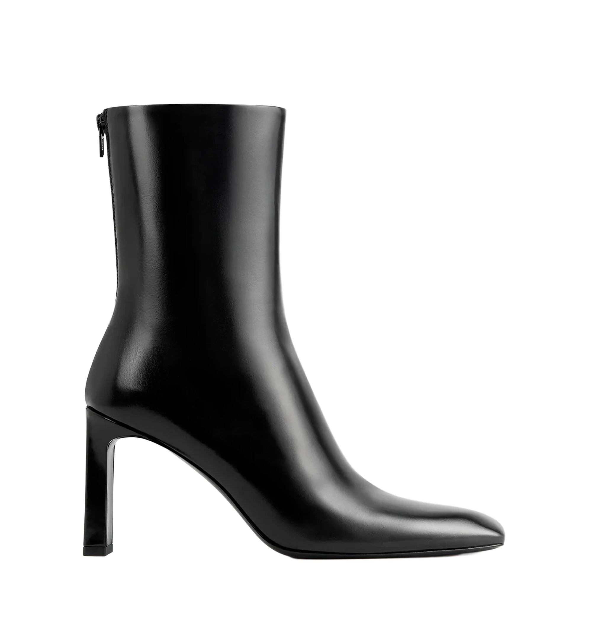 Bar glossy leather boots black