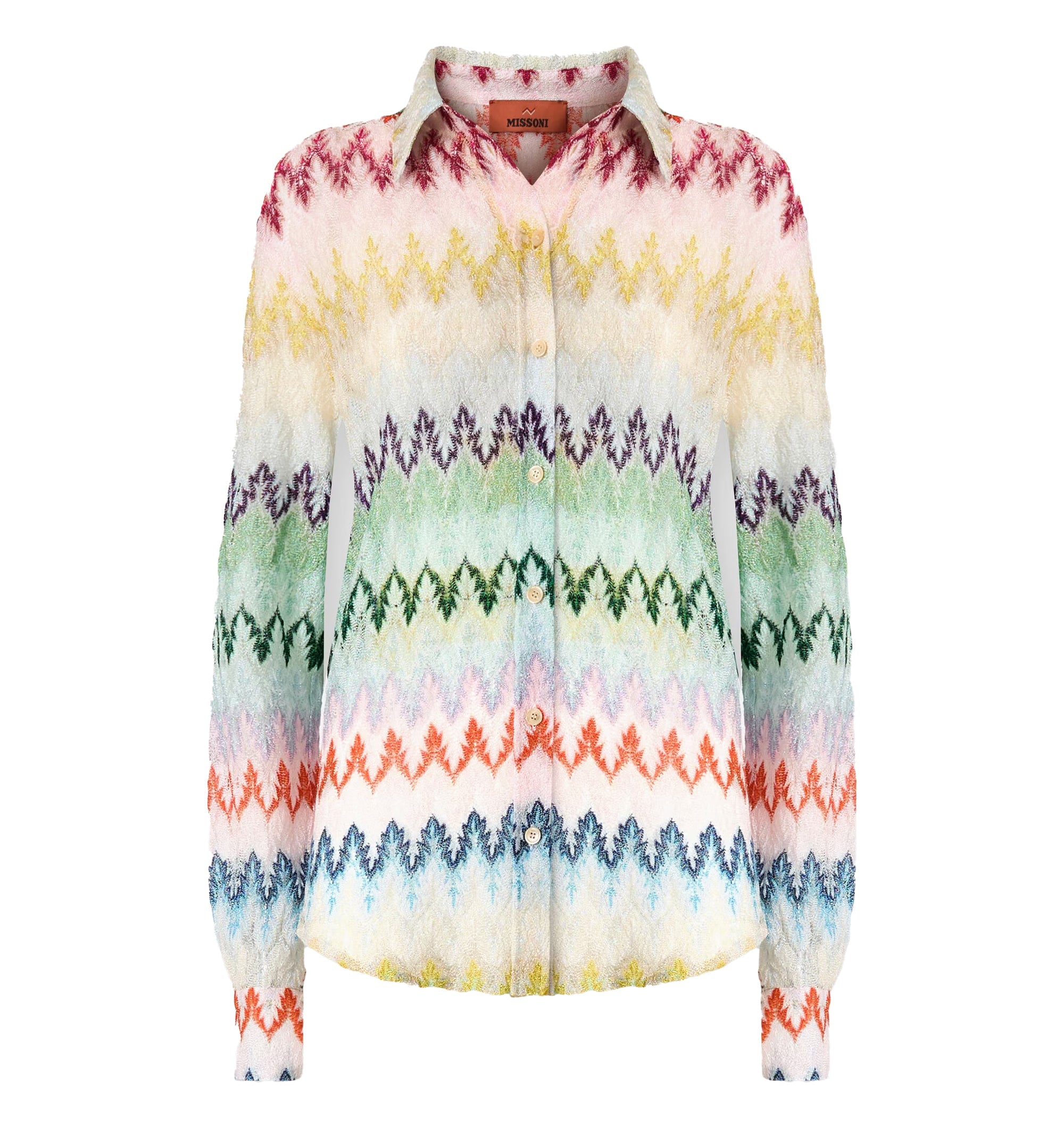Shirt in Viscose Blend with Lace Motif