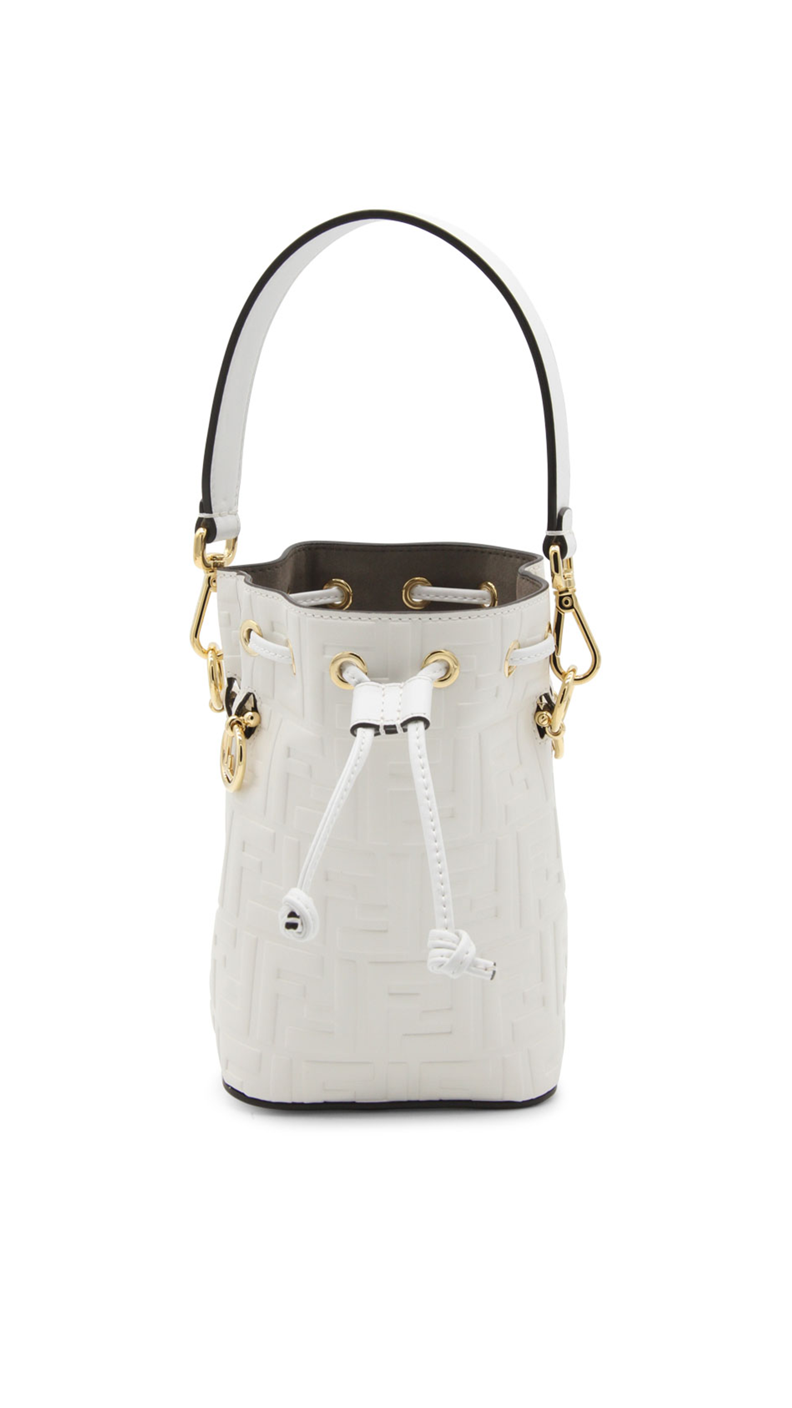 Mon Trésor Leather Bucket Bag - White