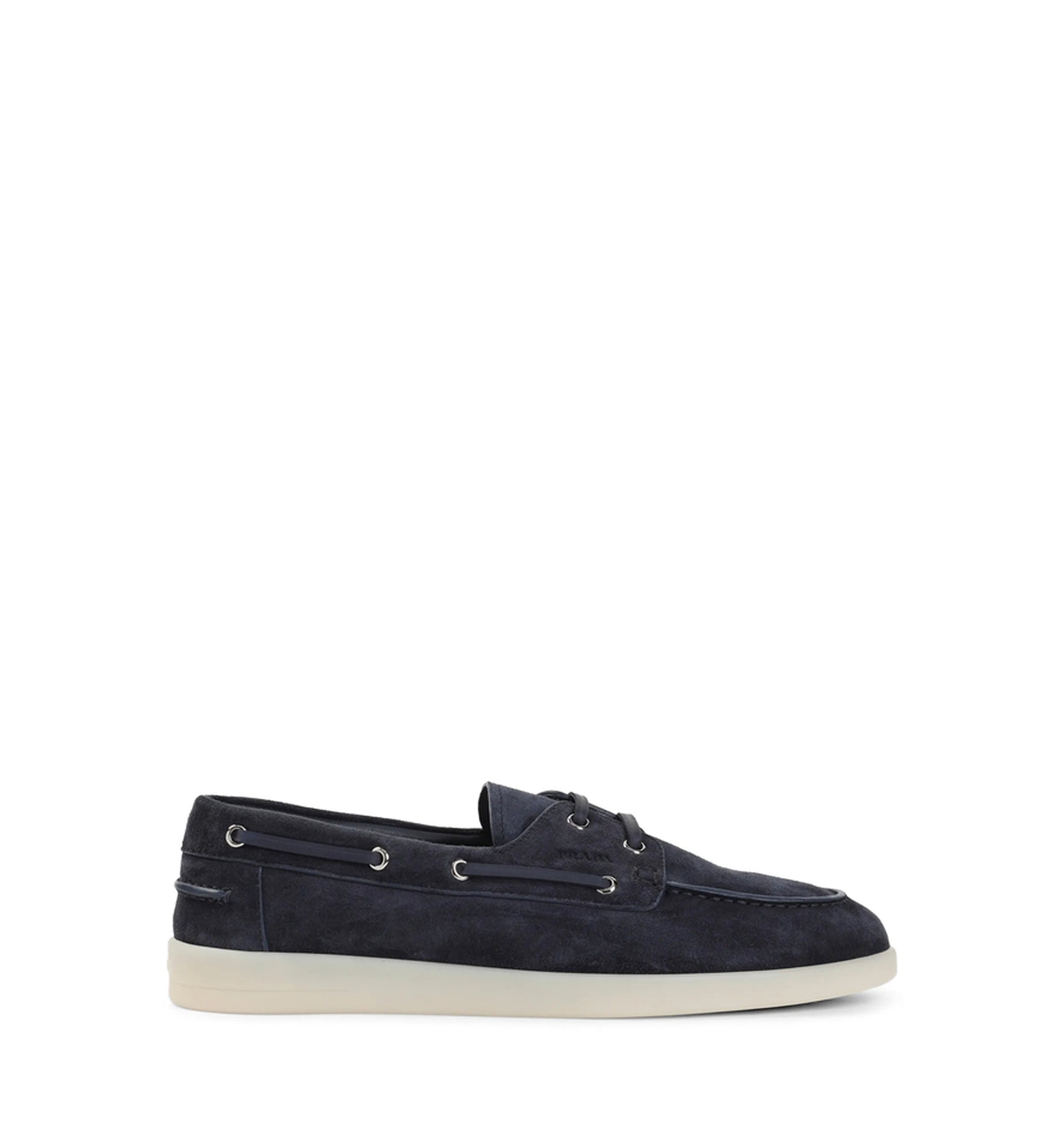Suede boat shoes with laces