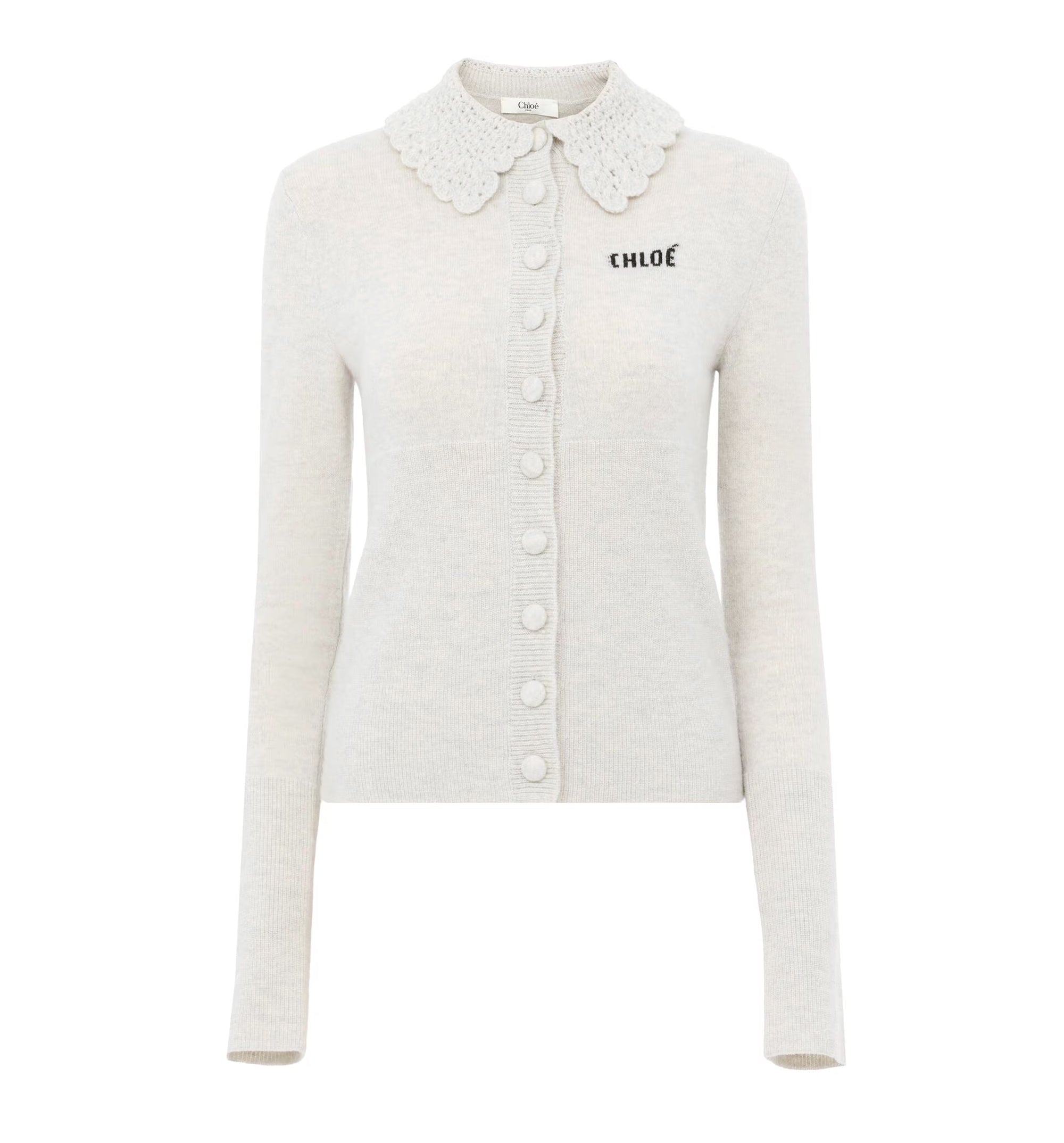 Fitted logo cardigan in a wool knit