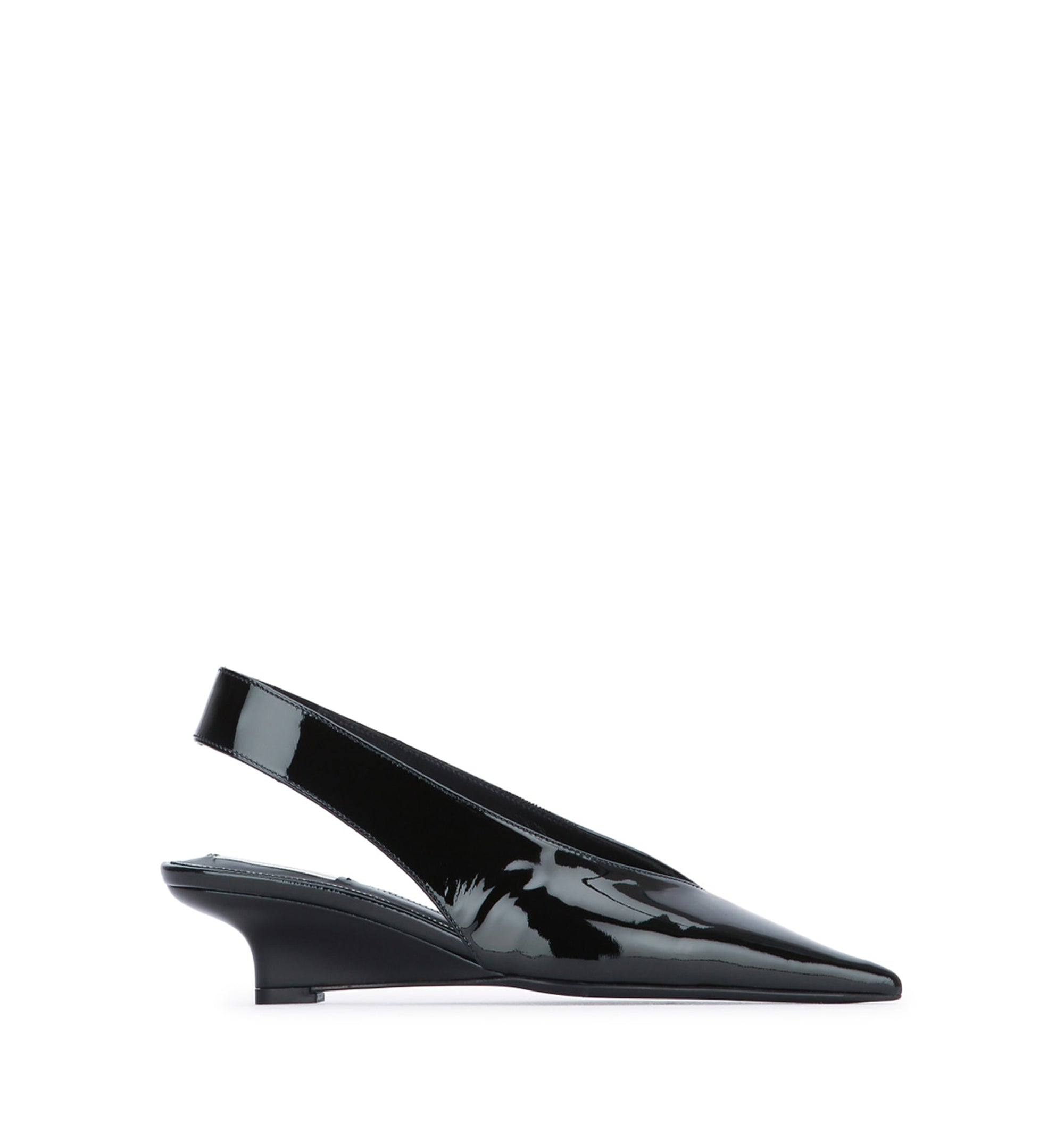 Wedge-Heel Patent Slingbacks