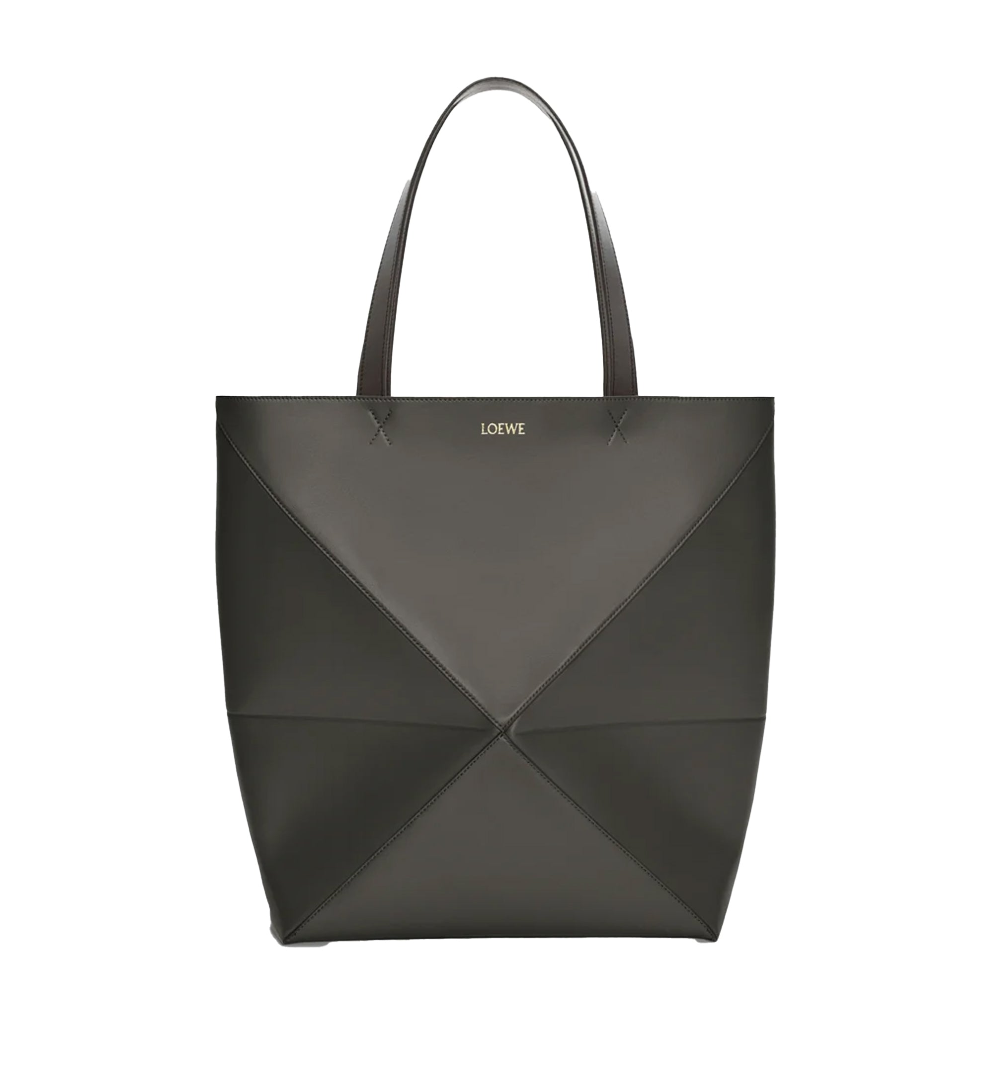 XL Puzzle Fold Tote In Shiny Calfskin