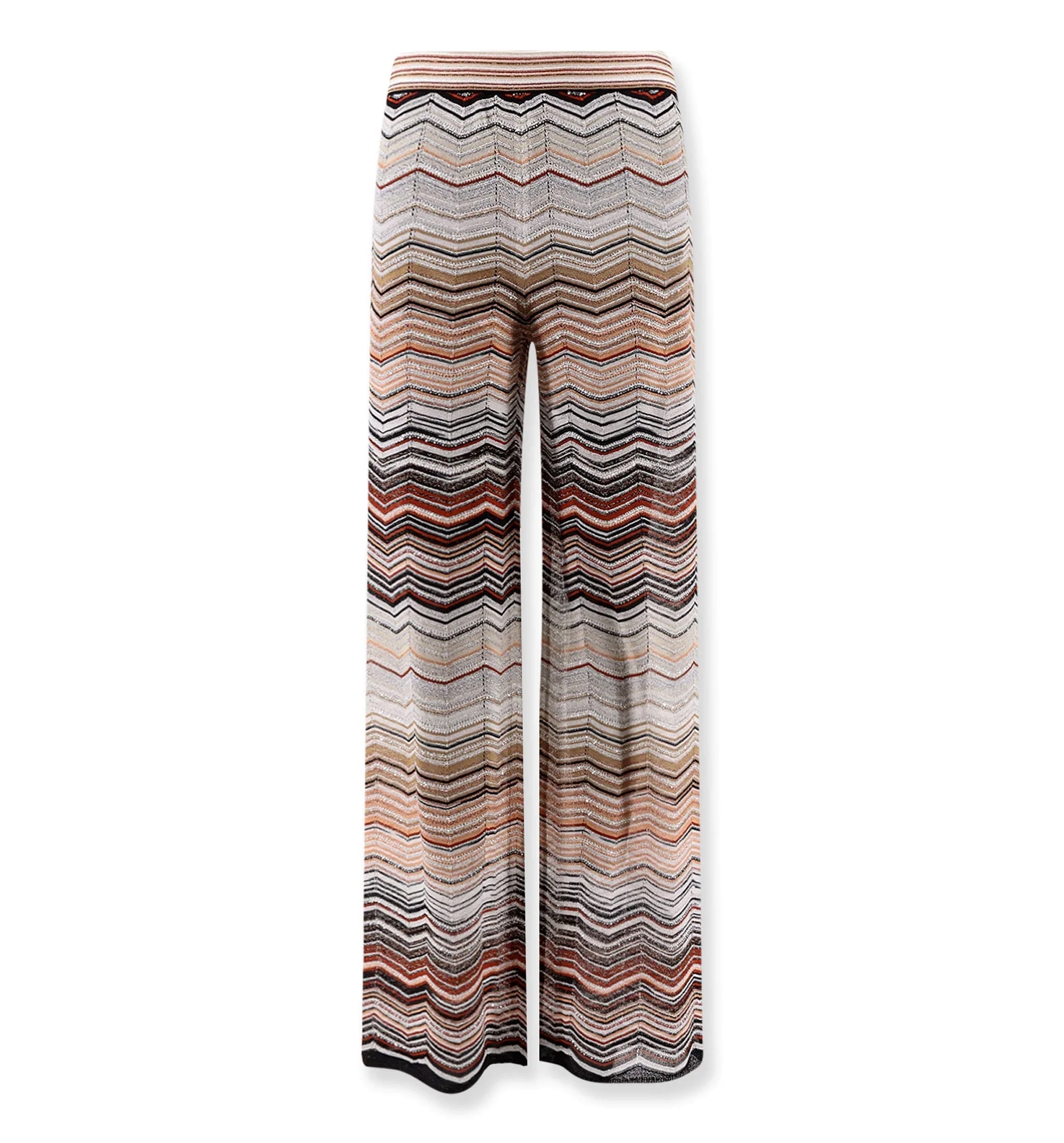 Viscose Trousers With Laminated Chevron Pattern