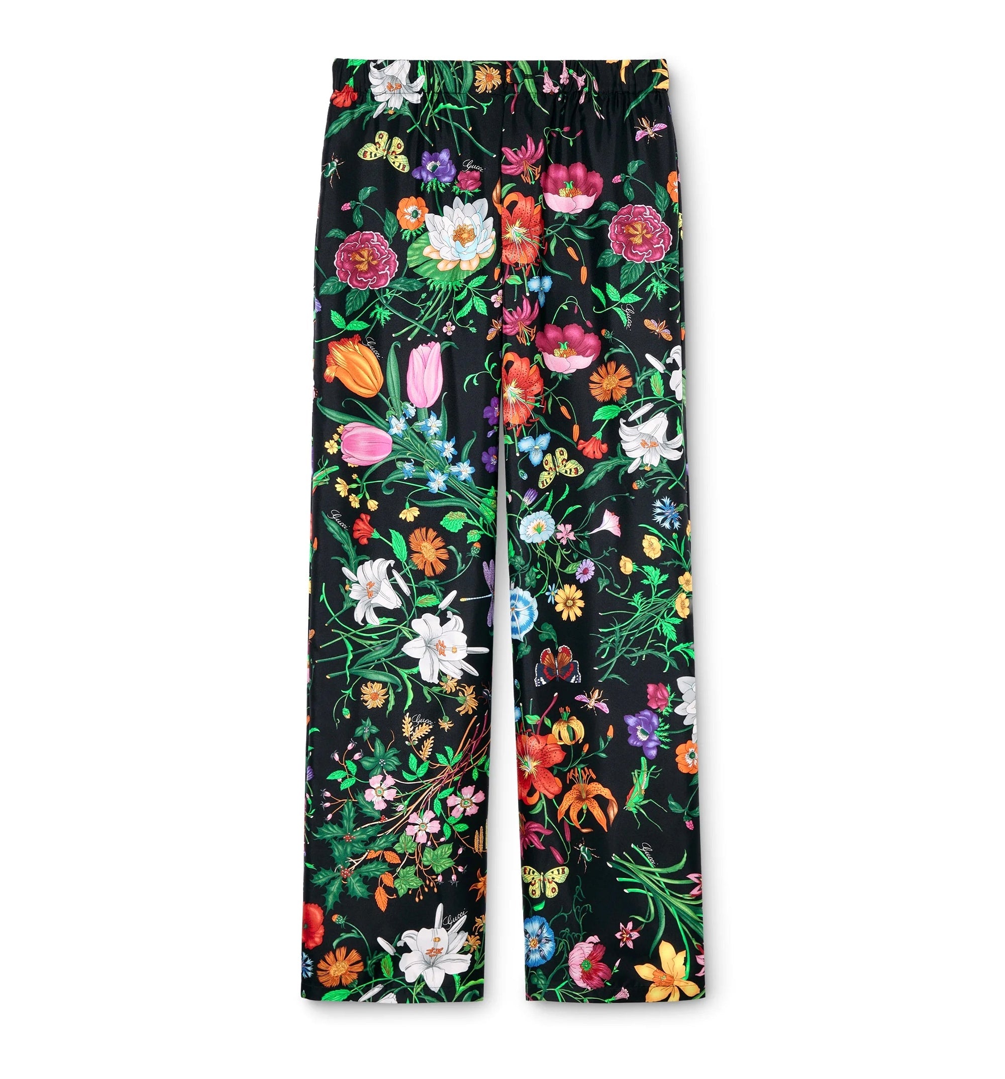 Printed Silk Twill Pants