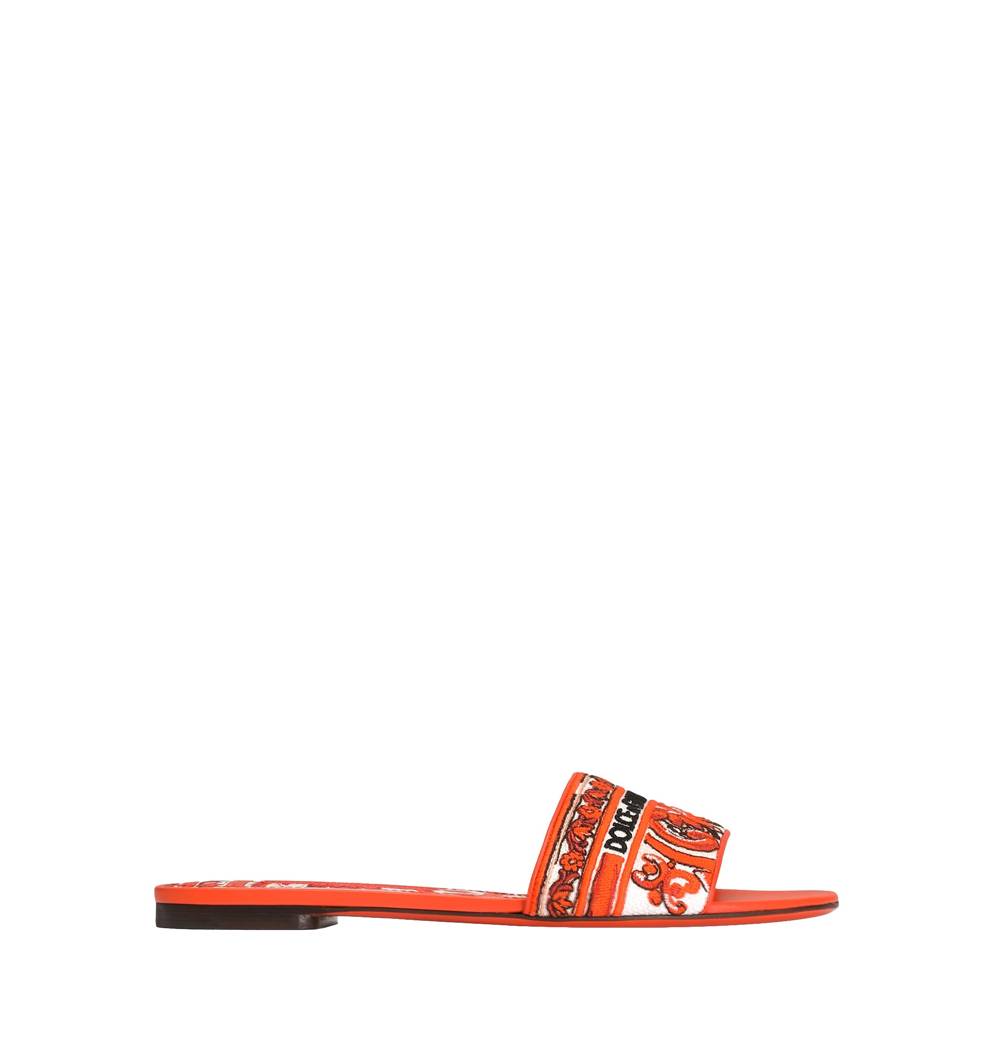 Flat Slippers With Majolica Embroidery