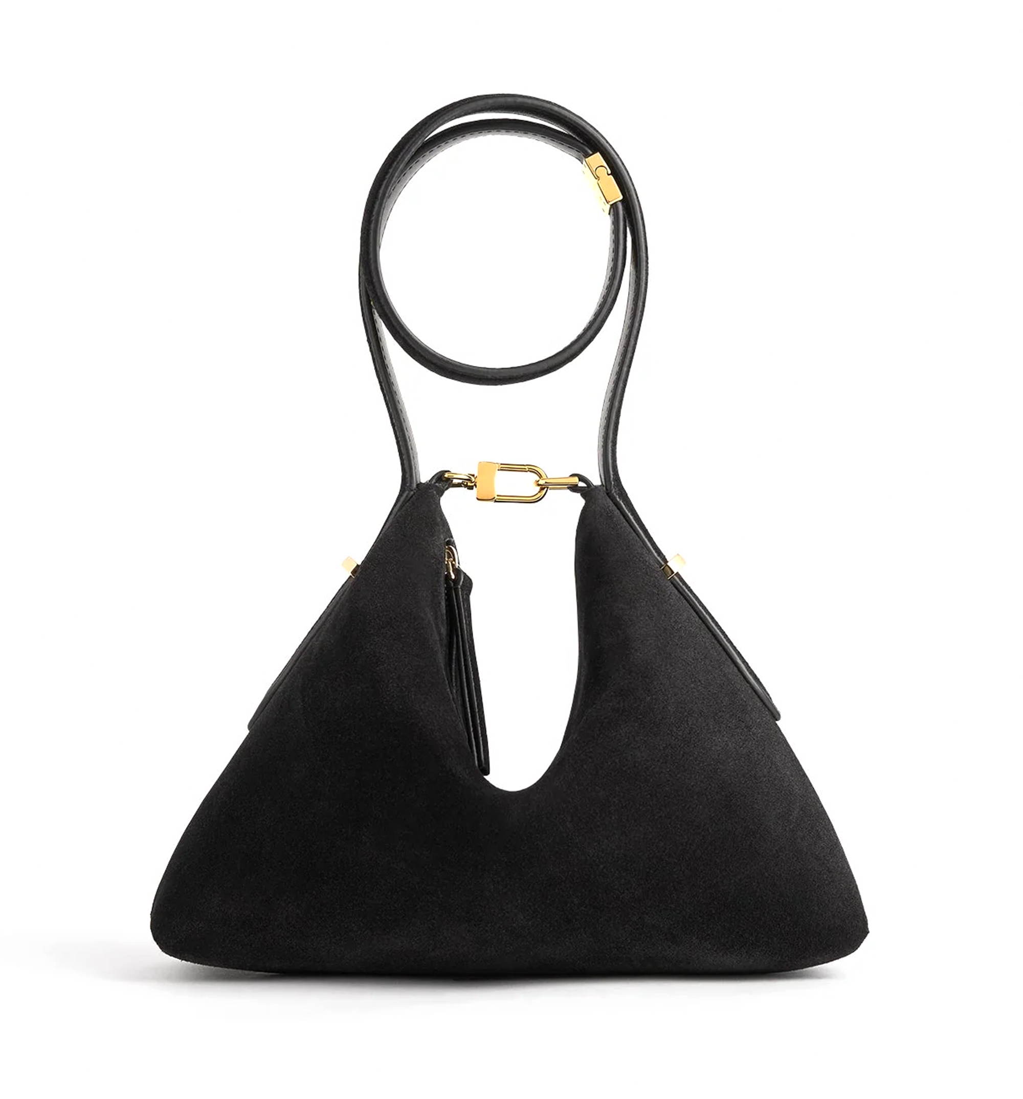 Bevel suede wristlet