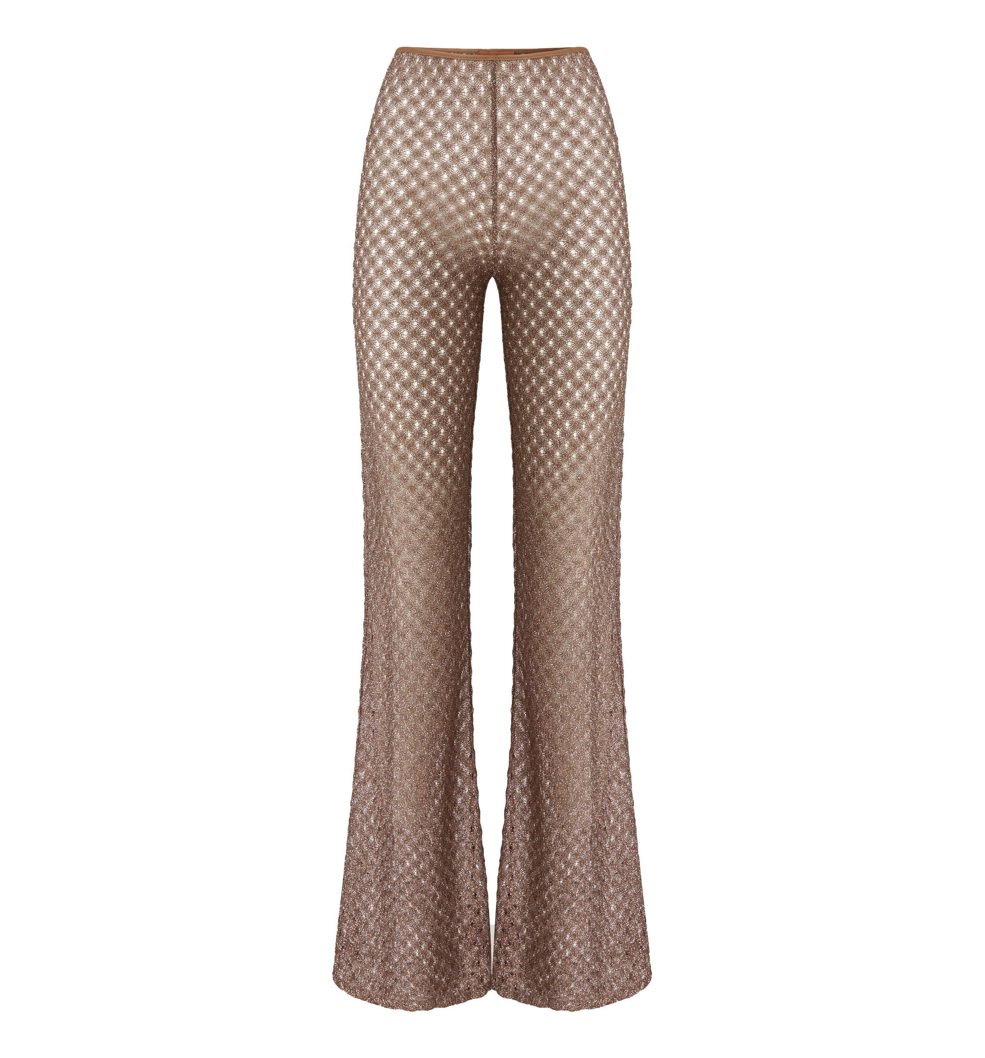 Cover-Up Trousers in Lamé Viscose With Spiderweb Pattern