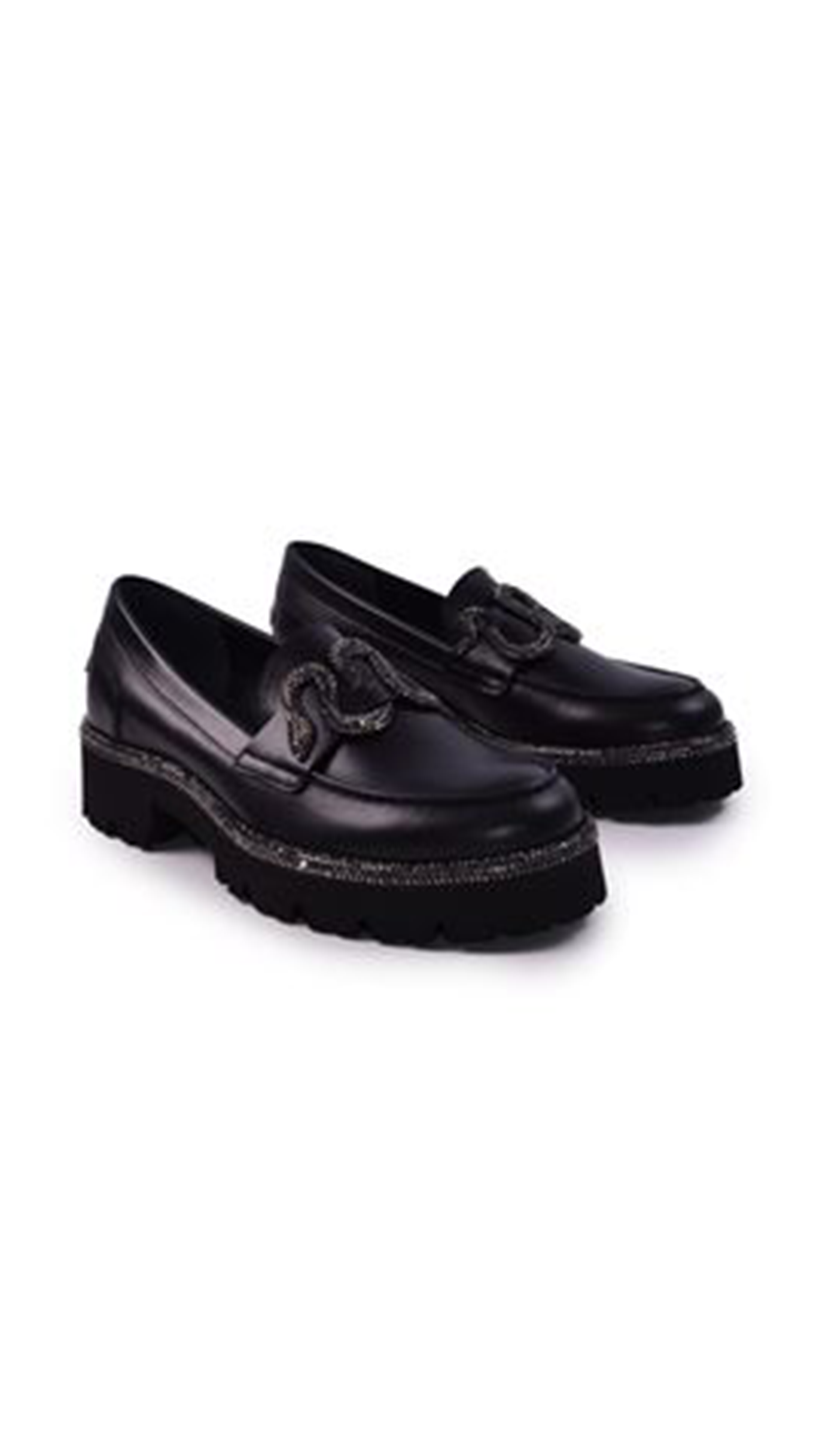 New Cleo Crystal Loafers - Black