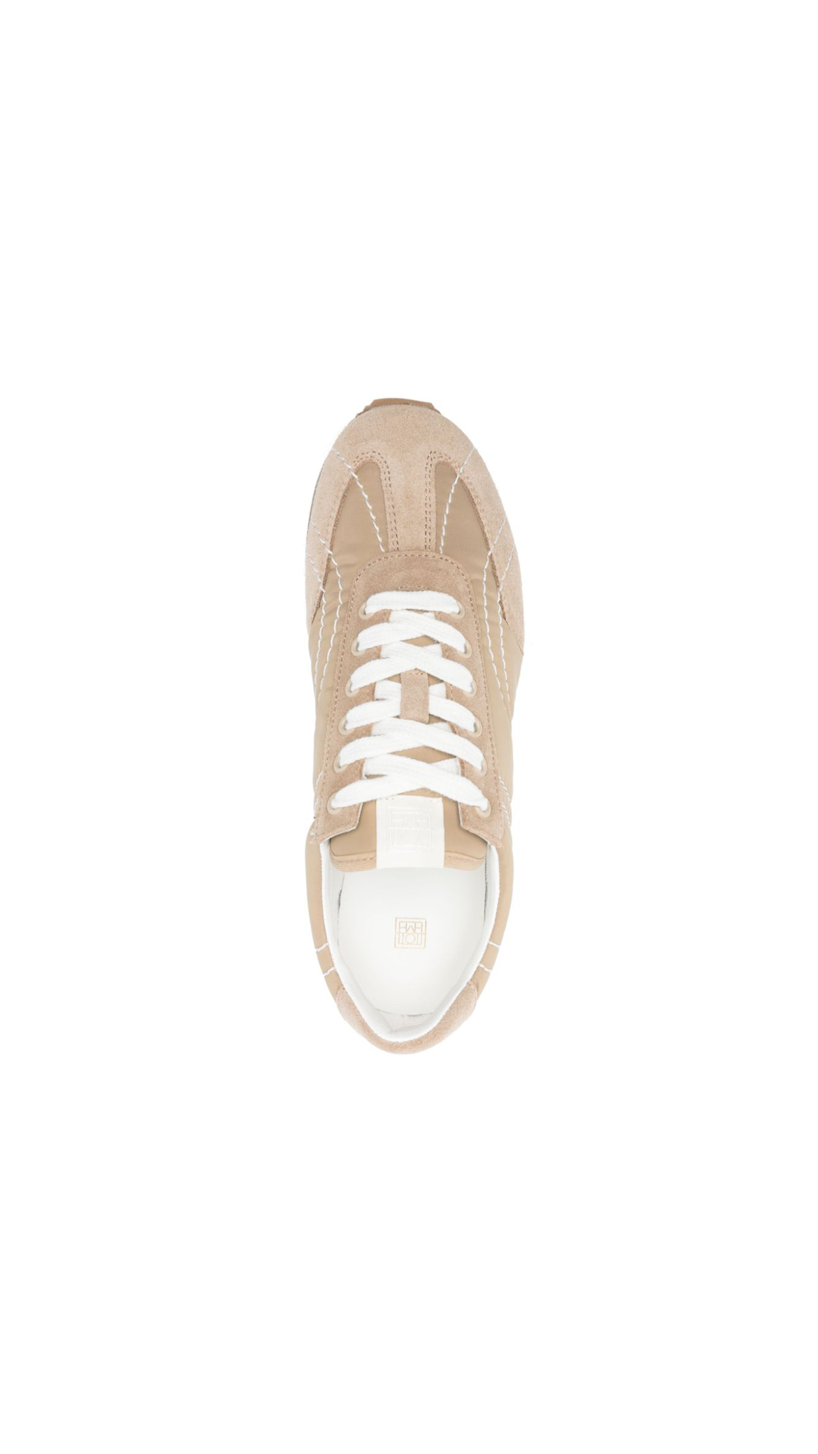 Sport Sneakers in Nylon and Suede - Beige