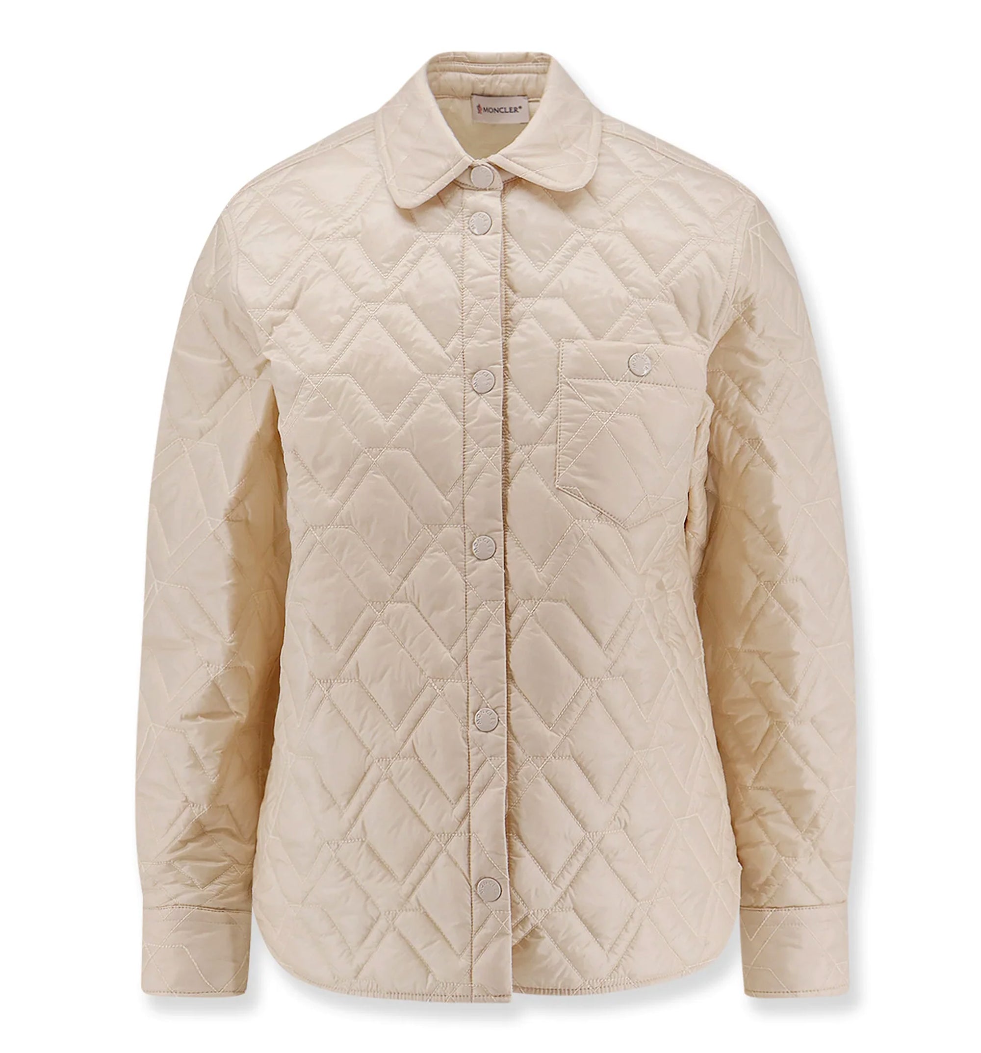 Diamond-Quilted Padded Shirt Jacket