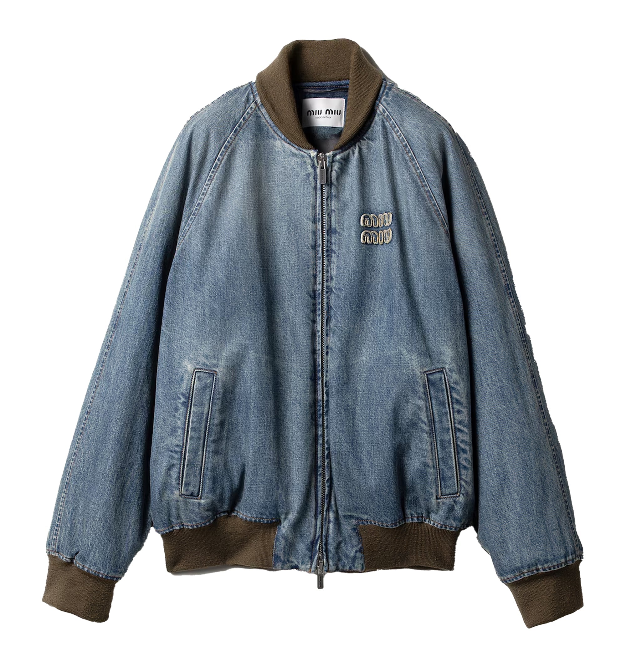 Denim blouson jacket