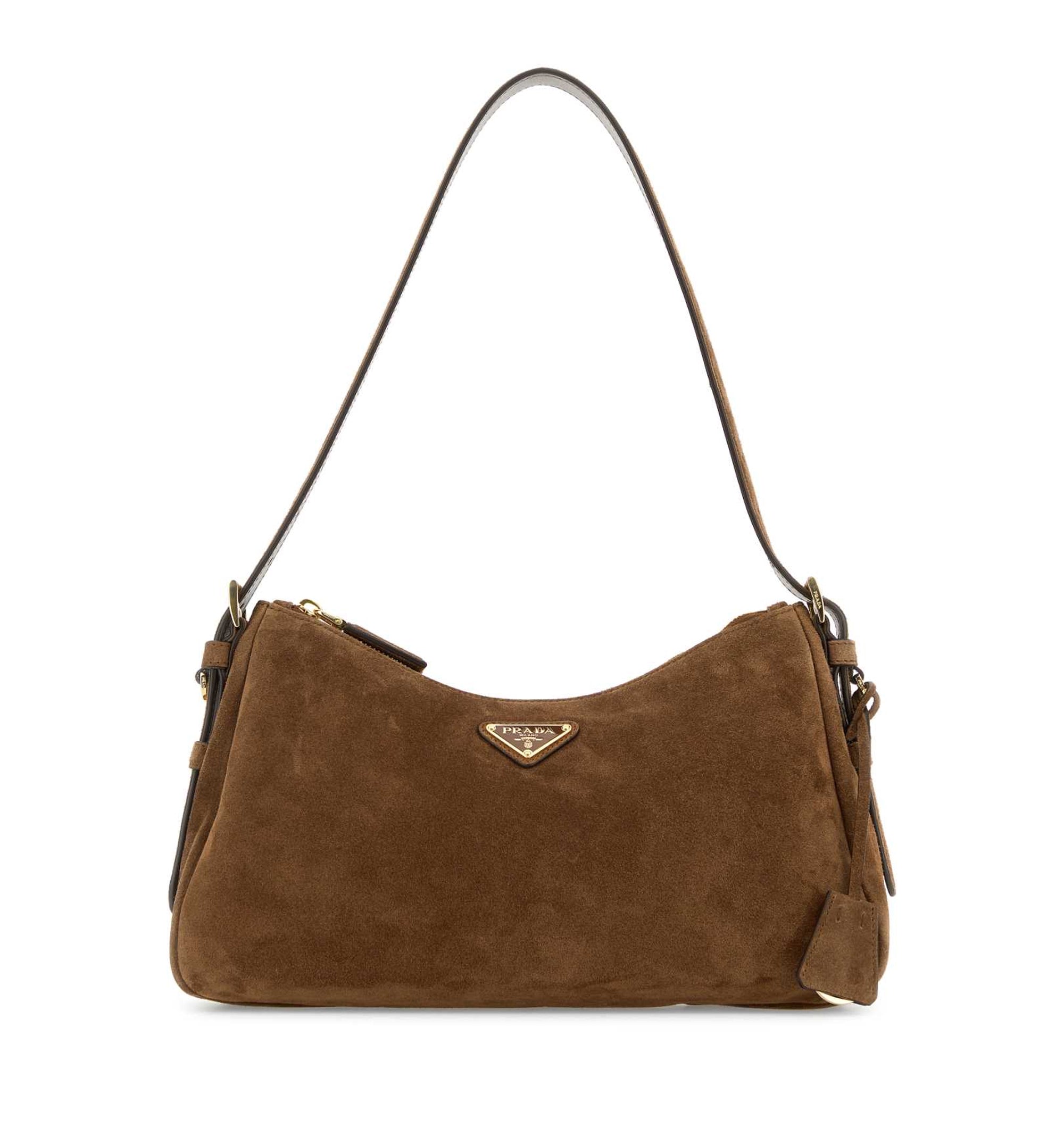 Prada Aimée Medium Suede Shoulder Bag