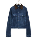 Trucker jacket in suede goat skin