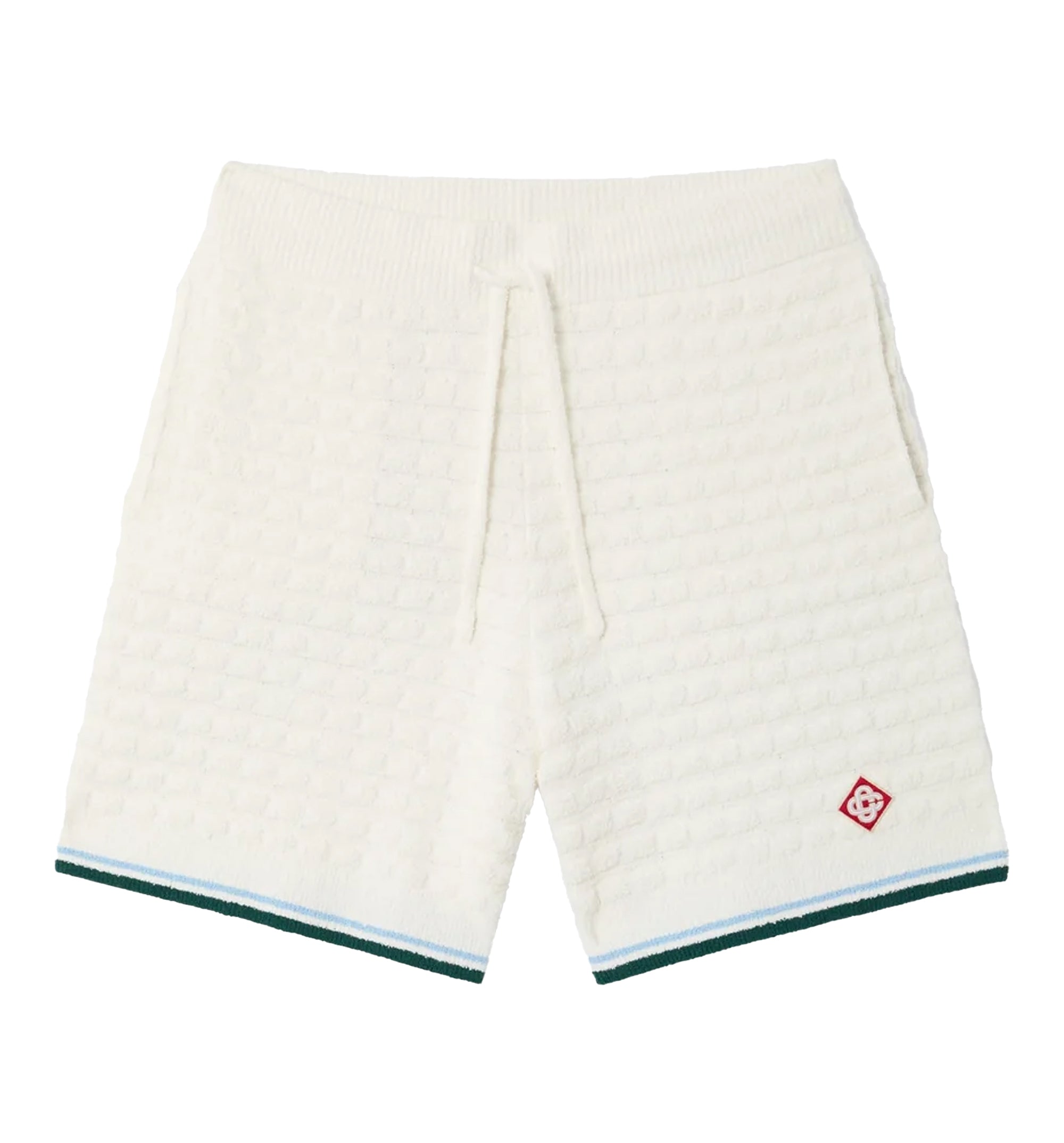 White Boucle Shorts