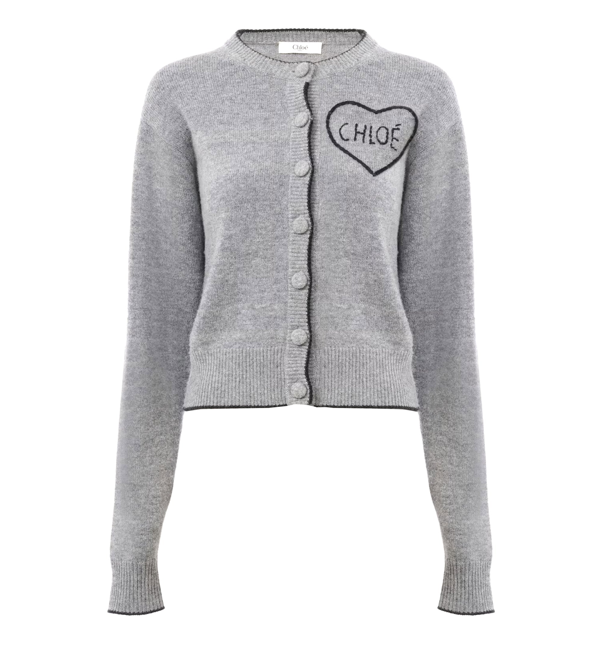 Fitted Logo Cardigan In Wool & Cashmere Knit