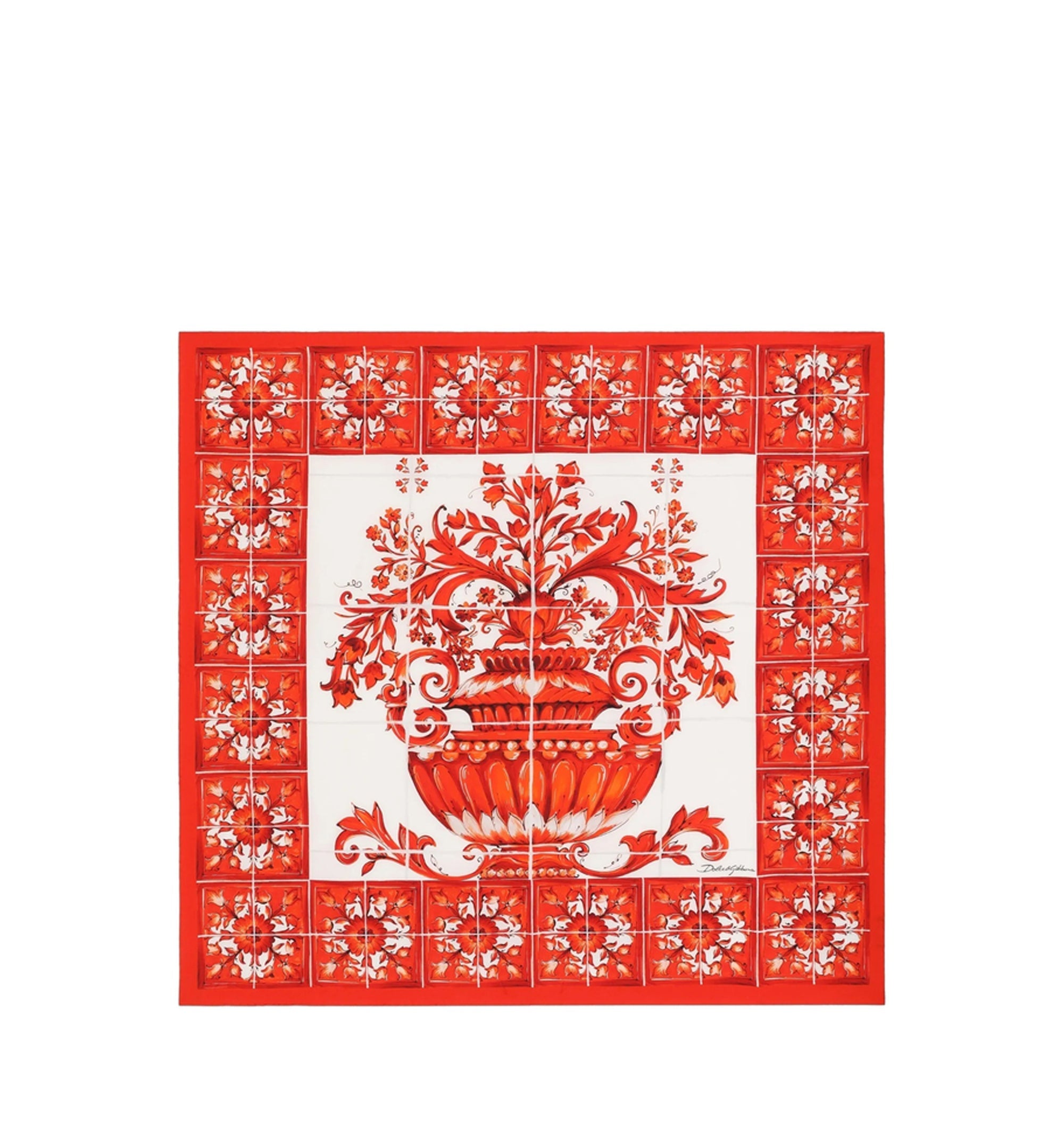 90x90 Majolica-Print Silk Twill Scarf
