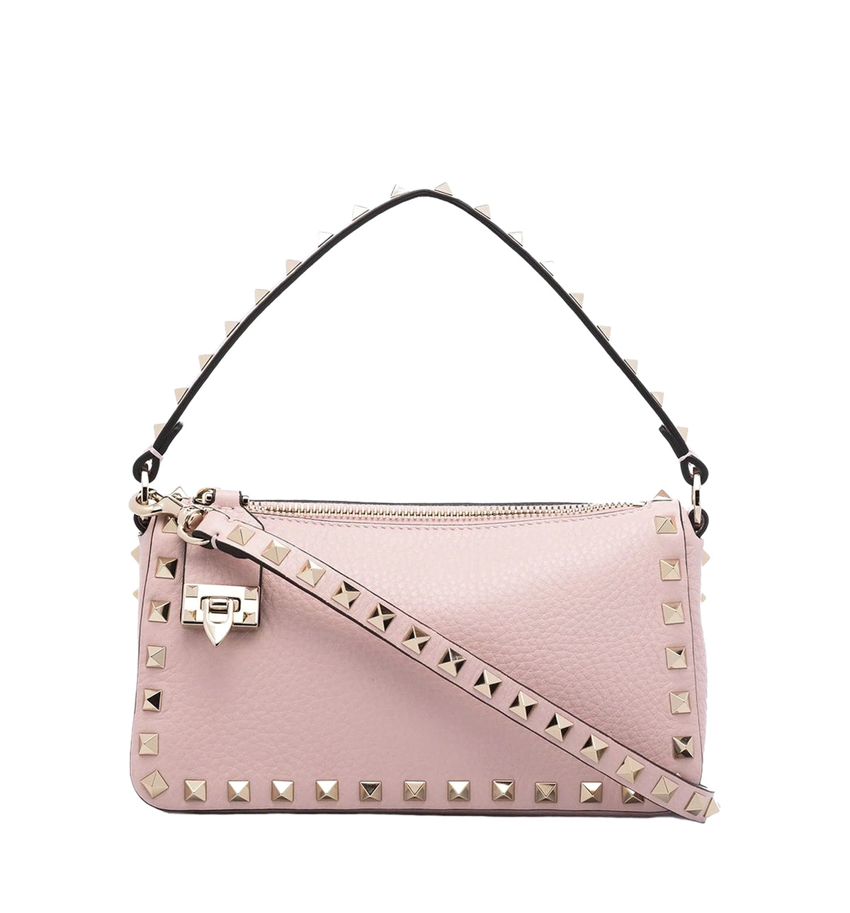 Small Rockstud Grainy Calfskin Crossbody Bag