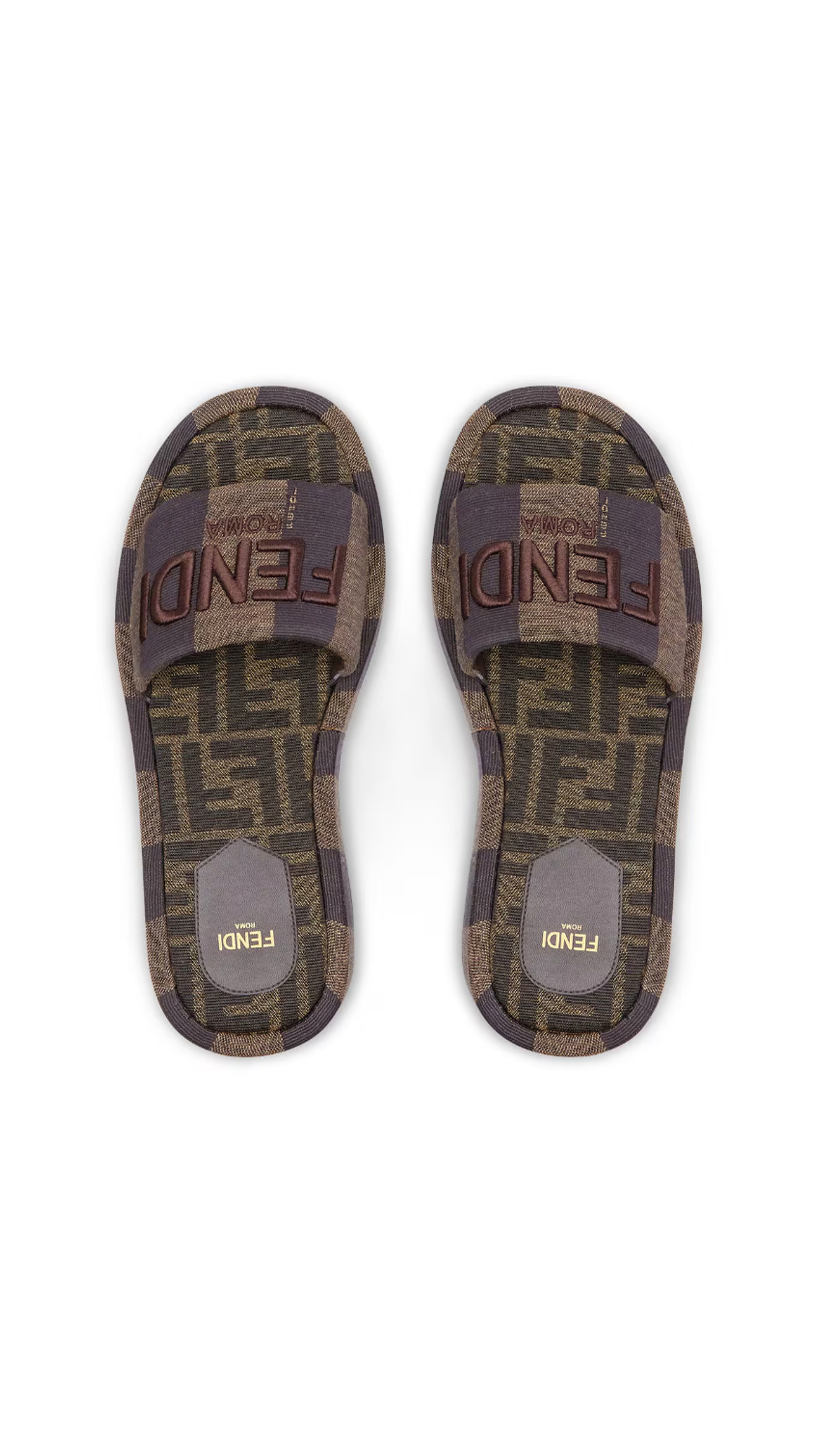 Fendi Sunshine Platform Slides - Brown